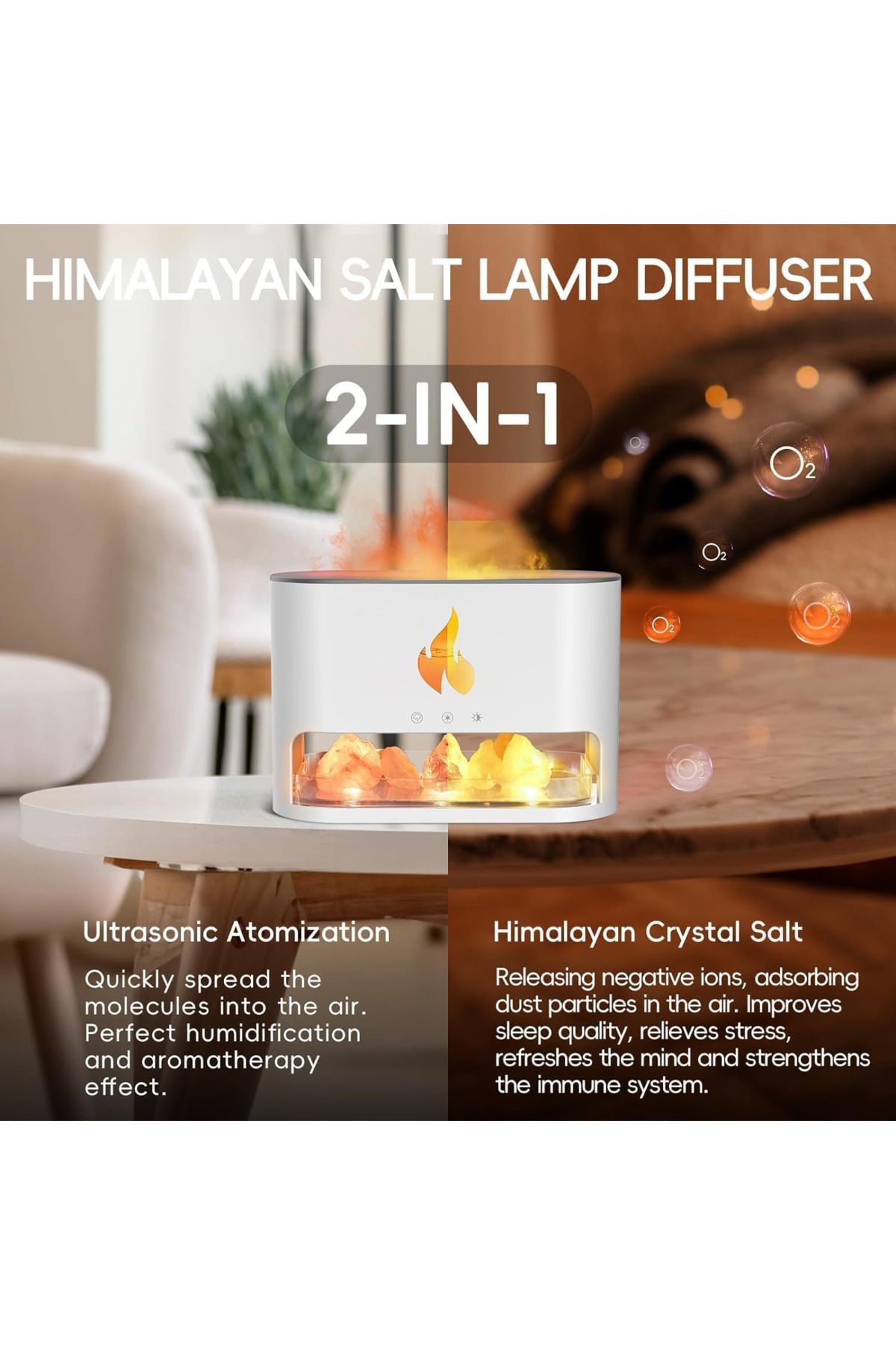 Denx-A diffuser and humidifier with LED lighting that simulates candlelight dx2510 5