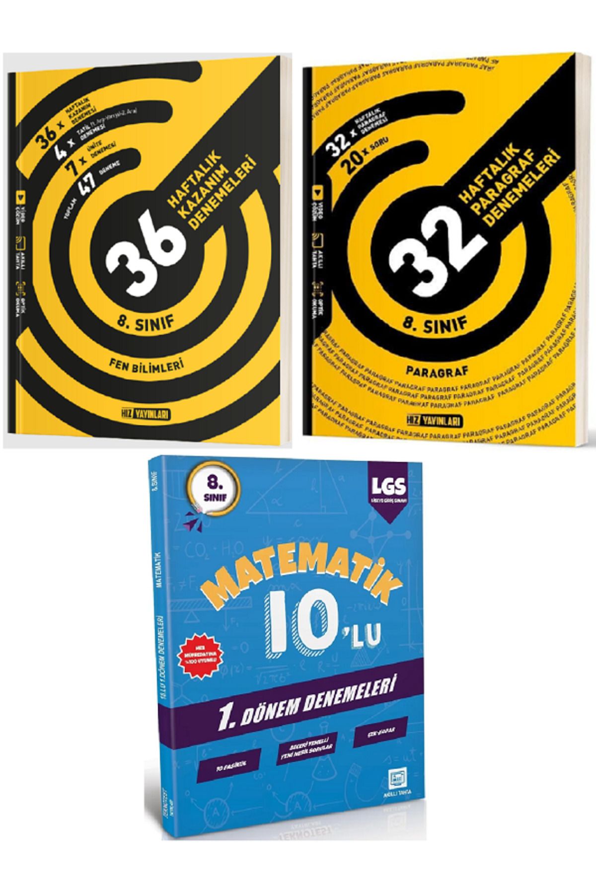 Efsane Yayınları 8.Sınıf Hız Fen Bilimleri + Paragraf 36 Haftalık Denemeleri / 10'Lu Matematik Deneme HEDİYE -3 KİTAP