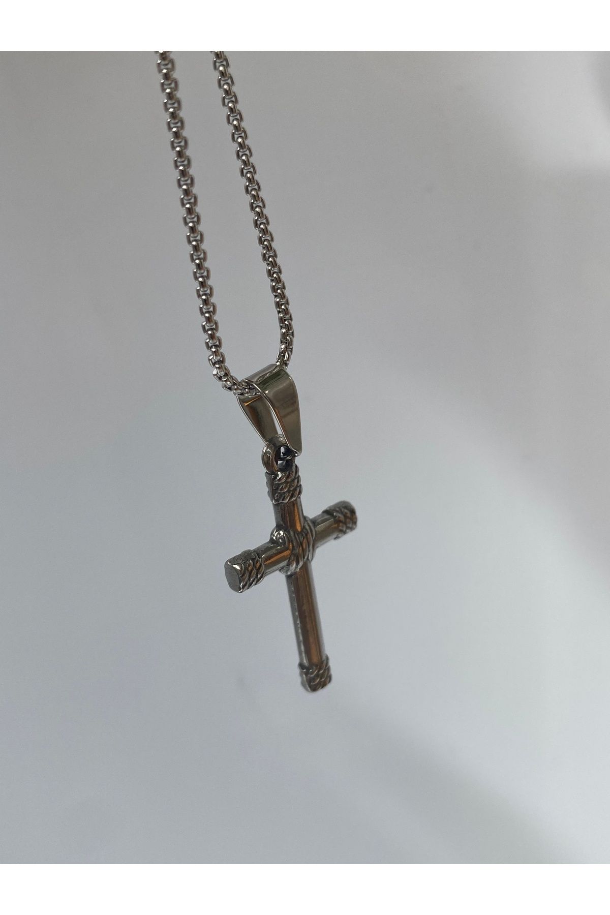 kurukafagift Haç Çelik Kolye Zincir 60 CM