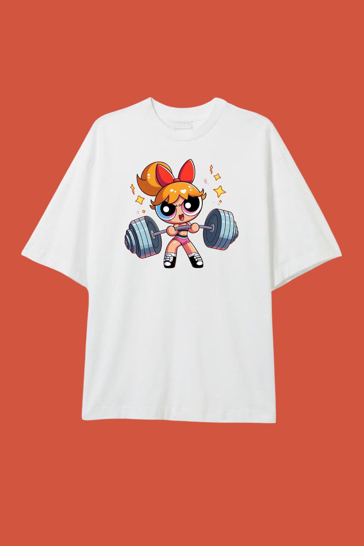 Dupe Design Powerpuff Gym Baskılı Oversize T-shirt