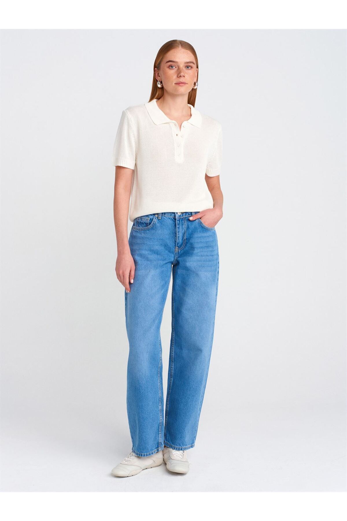 Dilvin 71769 Dilvin Eskitmeli Mini Balon Denim Pantolon