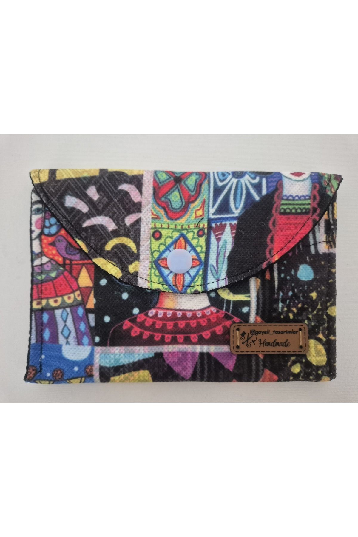 gayelitasarımlar Kumaş Cüzdan - Çıtçıtlı - Frida Model-2 - (Astarlı)
