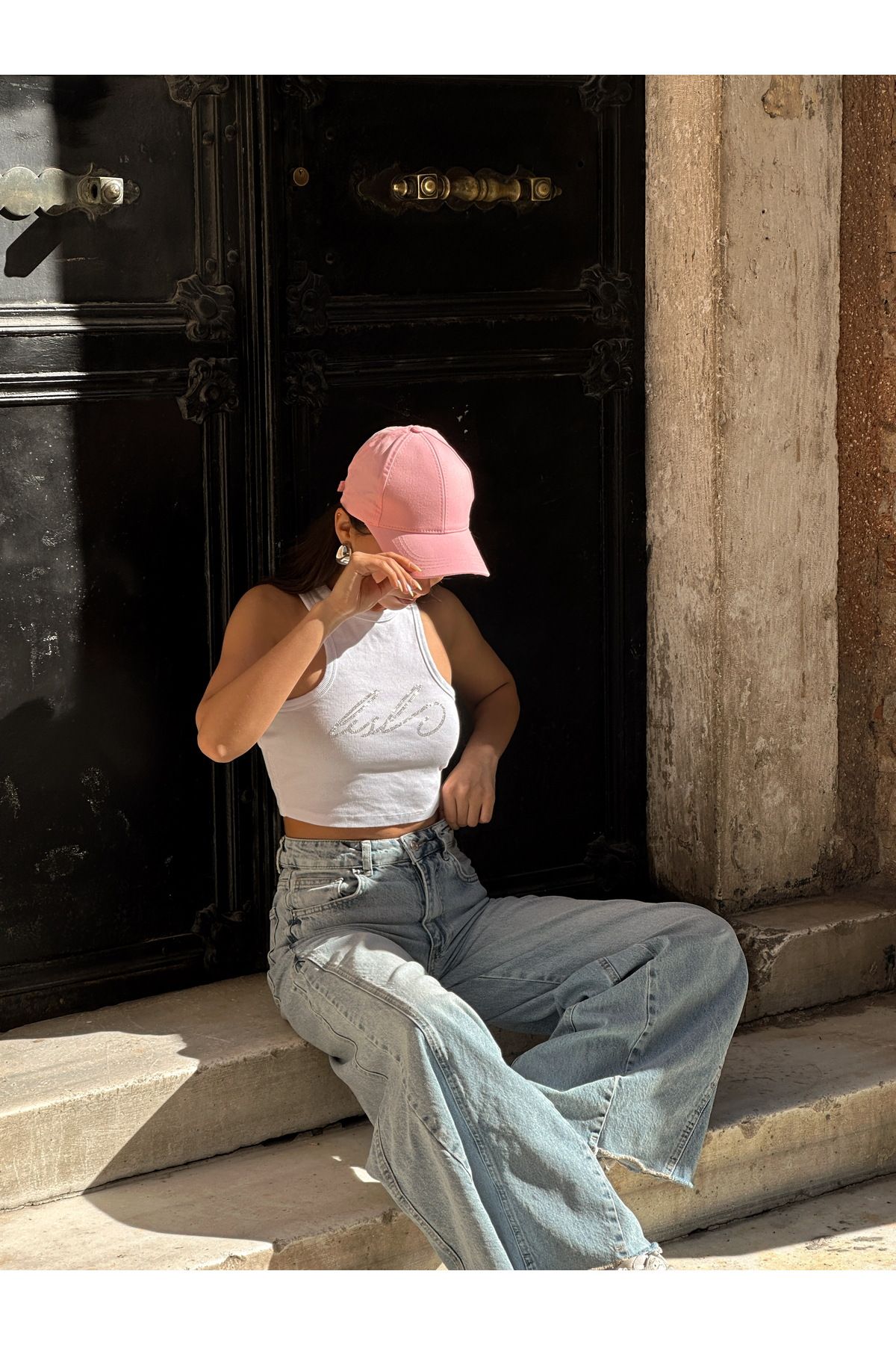 Arhizeyas Ayarlanabilir Basic Unisex Pembe Düz Spor Şapka