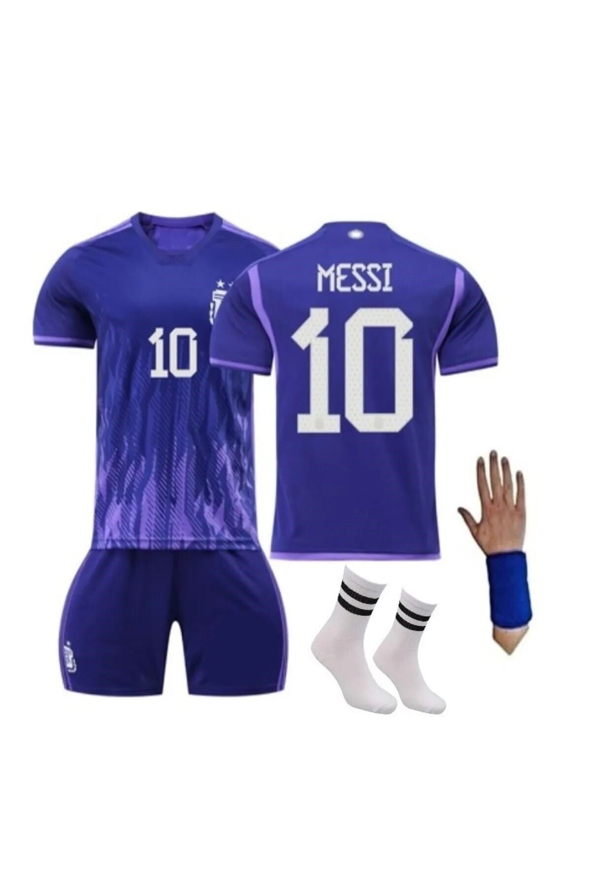 yenteks Lionel Messi Mor Arjantin 3 Yıldız Çocuk Forması 4 parça