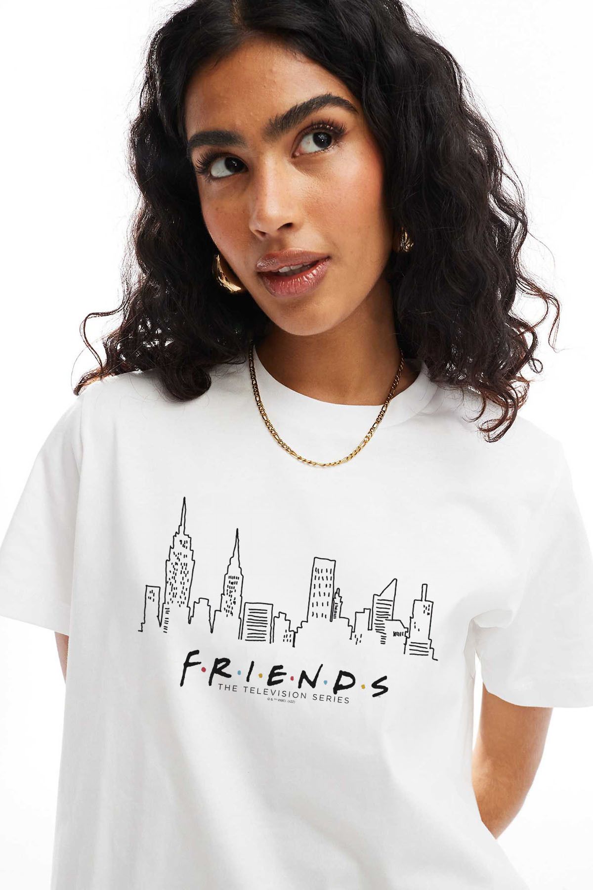 Tee&more. Unisex Regular Fit Friends New York Panorama Baskılı Premium T-shirt