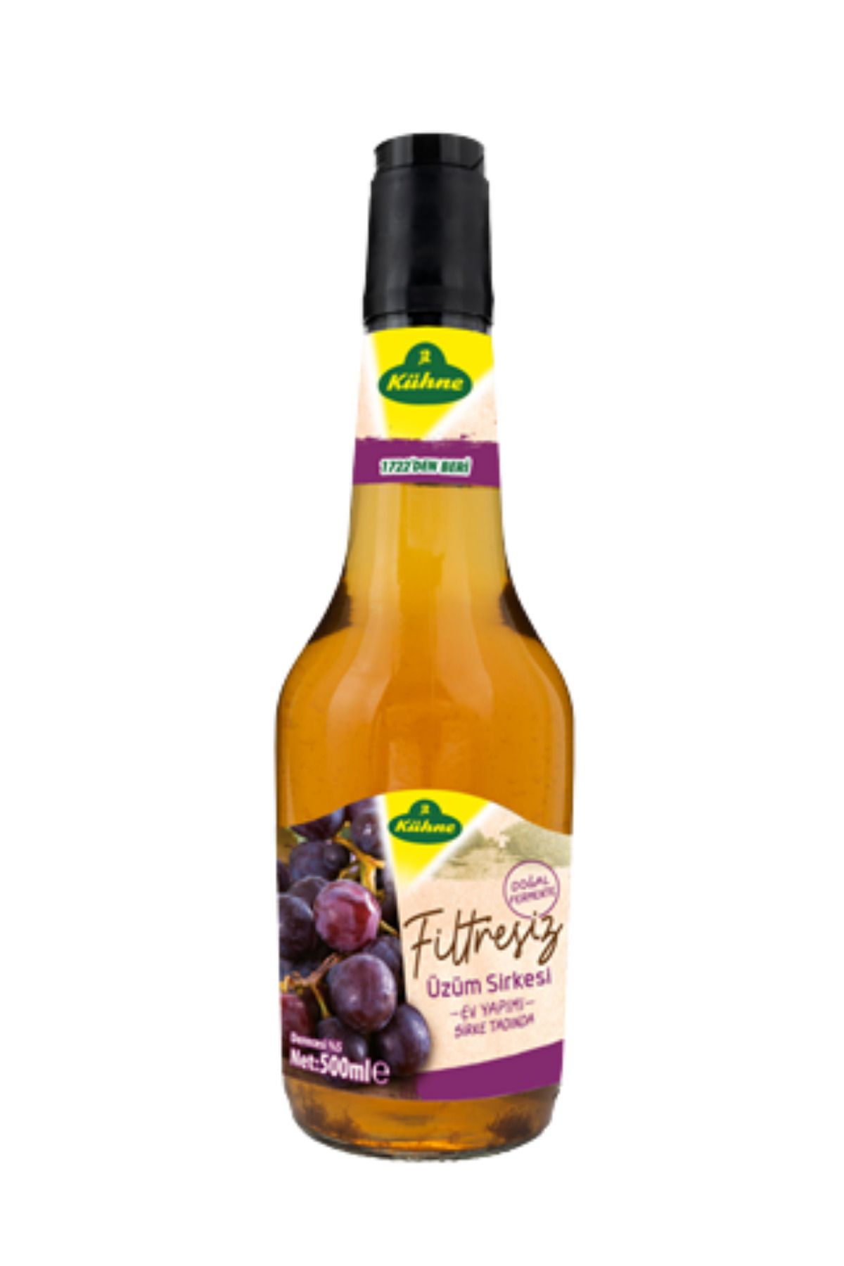 Kühne Filitresiz Üzüm Sirkesi 500 ml Cam