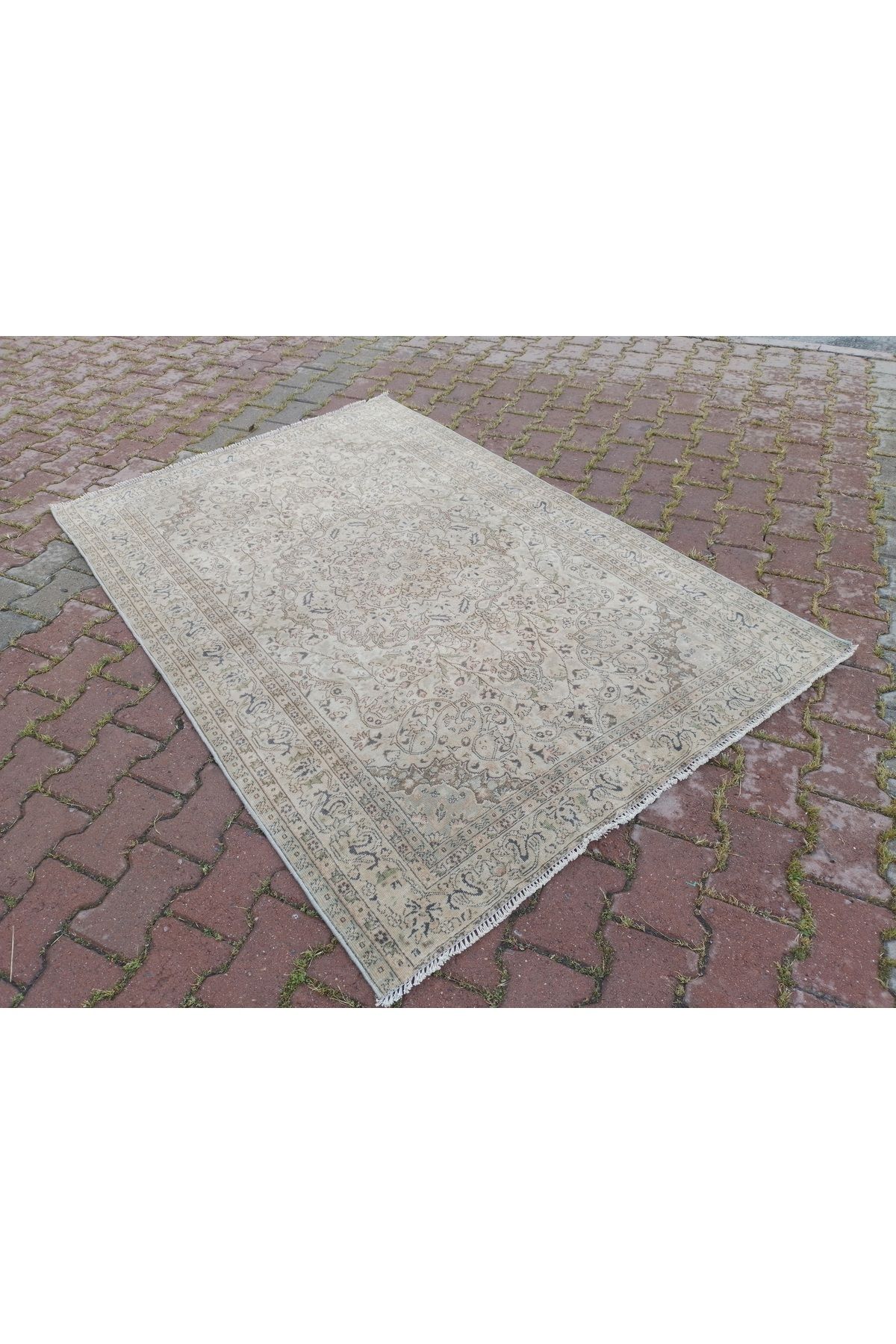 ŞAHMERDANOĞLU ŞAHMERDANOĞLU 133x193 Cm El Dokuma Yün İran Halısı, Krem & Bej Renkli Oturma Odası Halısı d10
