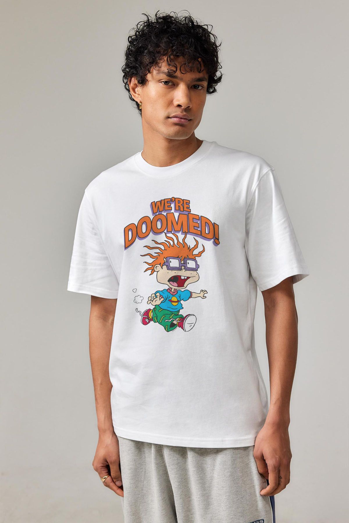 Tee&more. Unisex Regular Fit The Rugrats Chuckie We're Doomed Baskılı Premium T-shirt