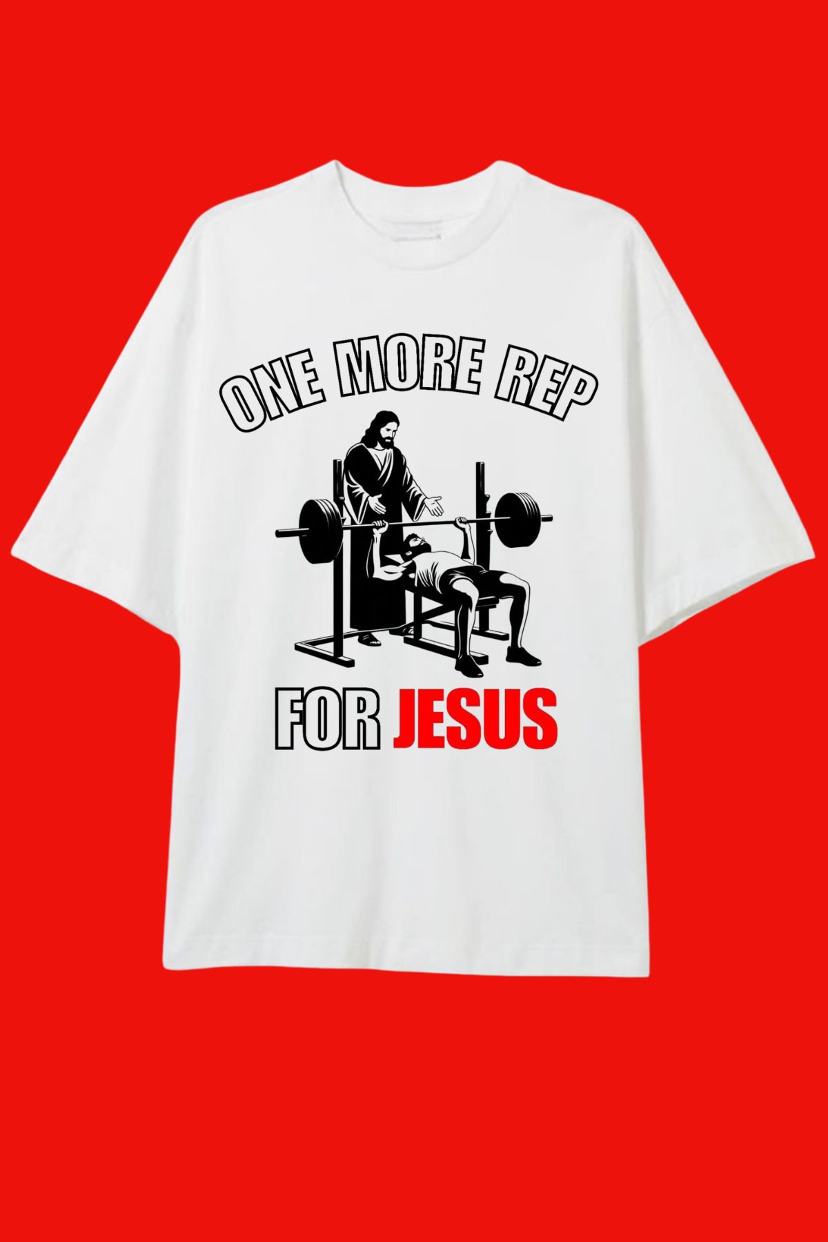 Dupe Design FOR JESUS GYM Baskılı Oversize T-shirt