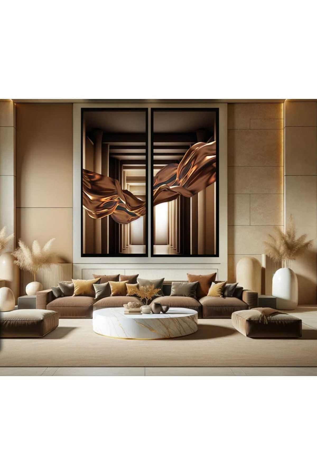 Zitform Brown Style Cam Baskı Duvar Tablo
