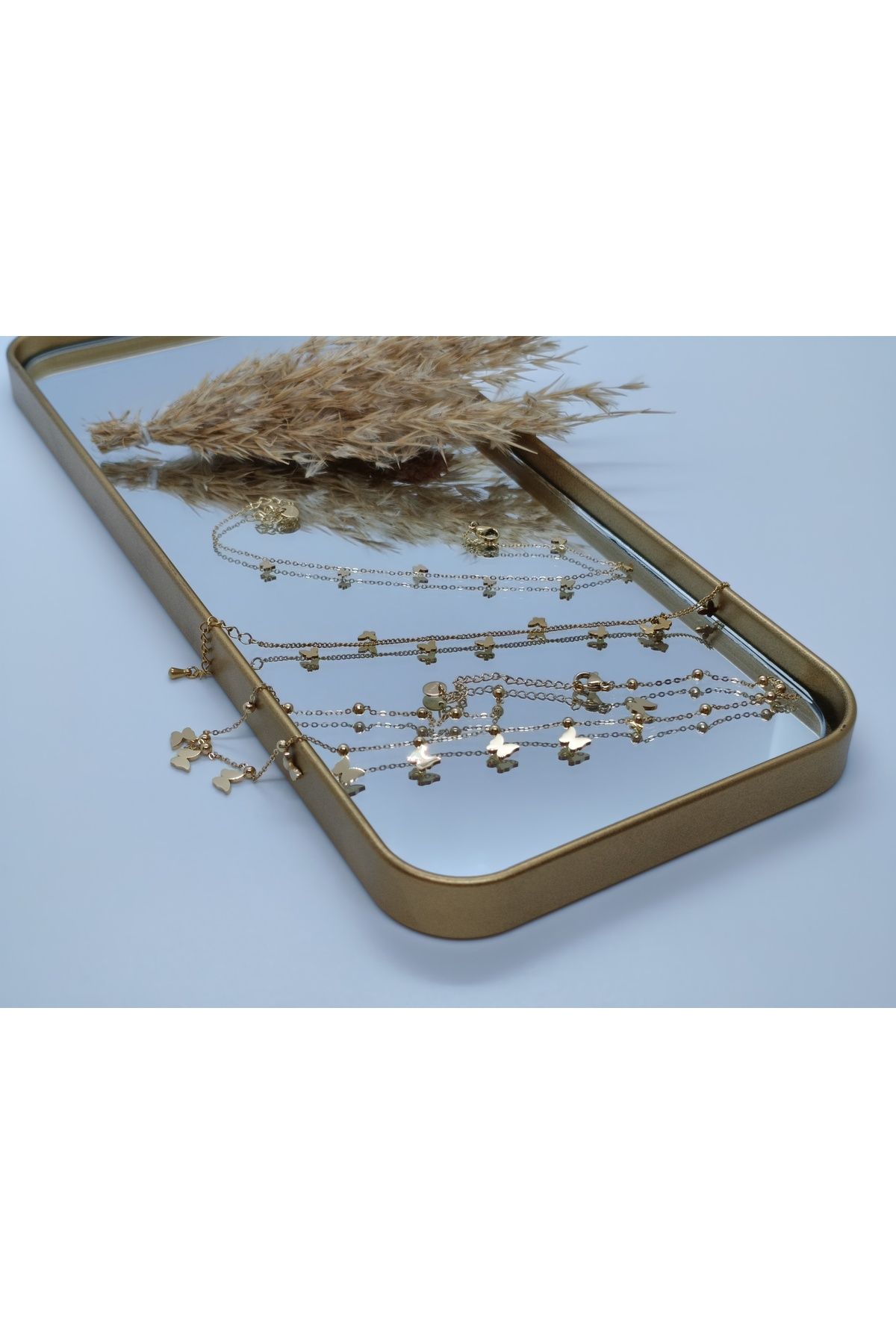 MONARE JEWELRY HALHAL&BİLEKLİK&KOLYE 3LÜ SET PASLANMAZ ÇELİK SUYA VE KARARMAYA DAYANIKLI ANTİALERJİK