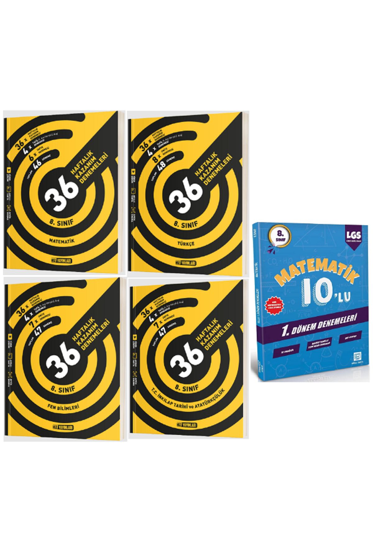 Efsane Yayınları 8.Sınıf Hız Matematik + Türkçe 36 Haftalık Denemeleri / 10'Lu Matematik Deneme HEDİYE - 5 KİTAP