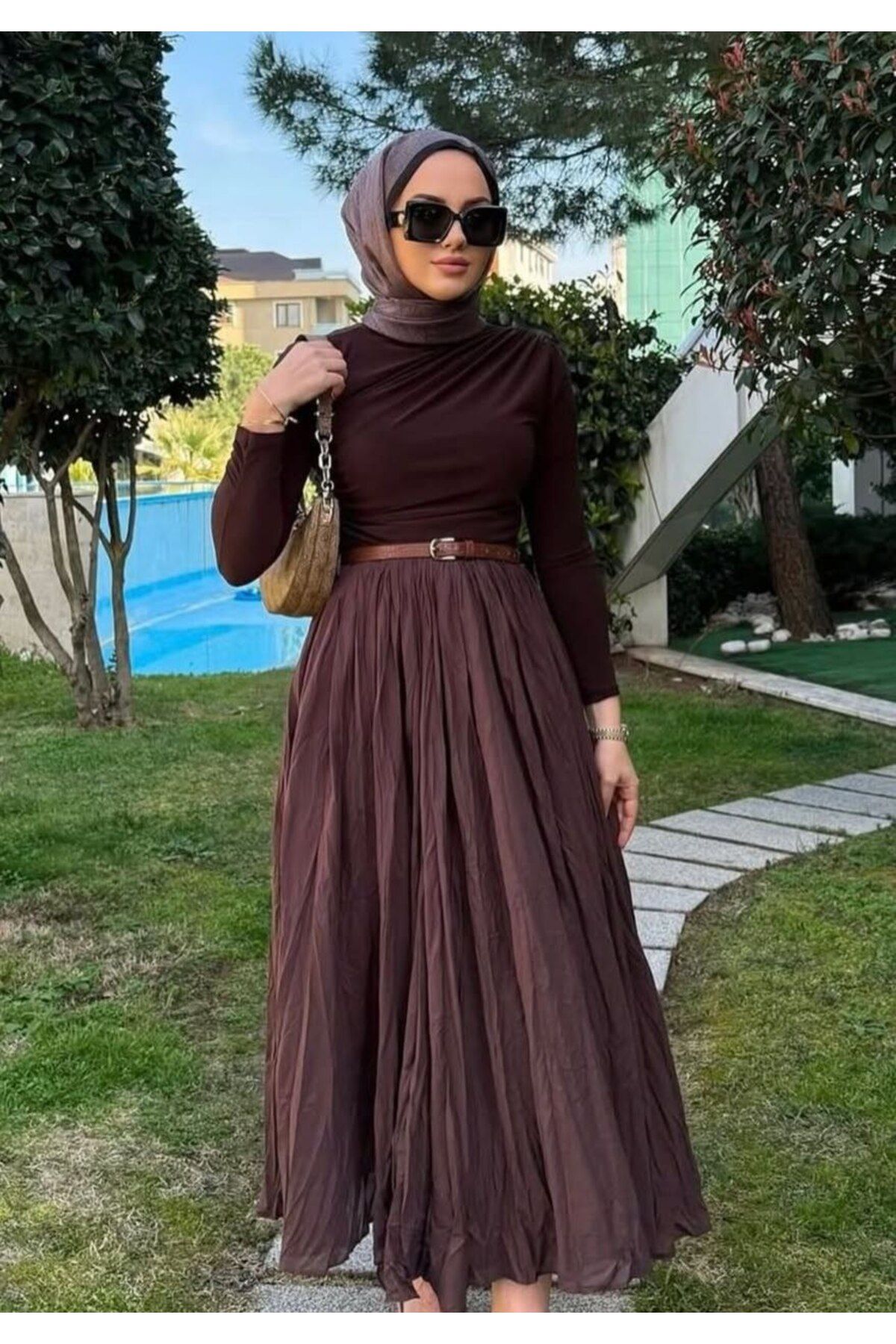THULIA Kaliteli Uzun Kırışık Etek