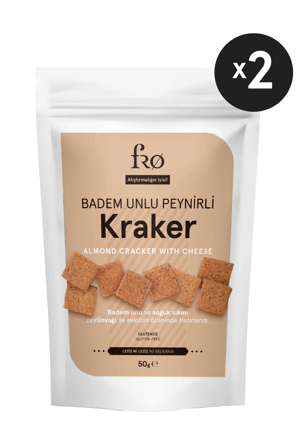 FRO-2 Pack Almond Flour Cheese Cracker Gluten-Free Hearty Healthy Additive-Free Snack 1