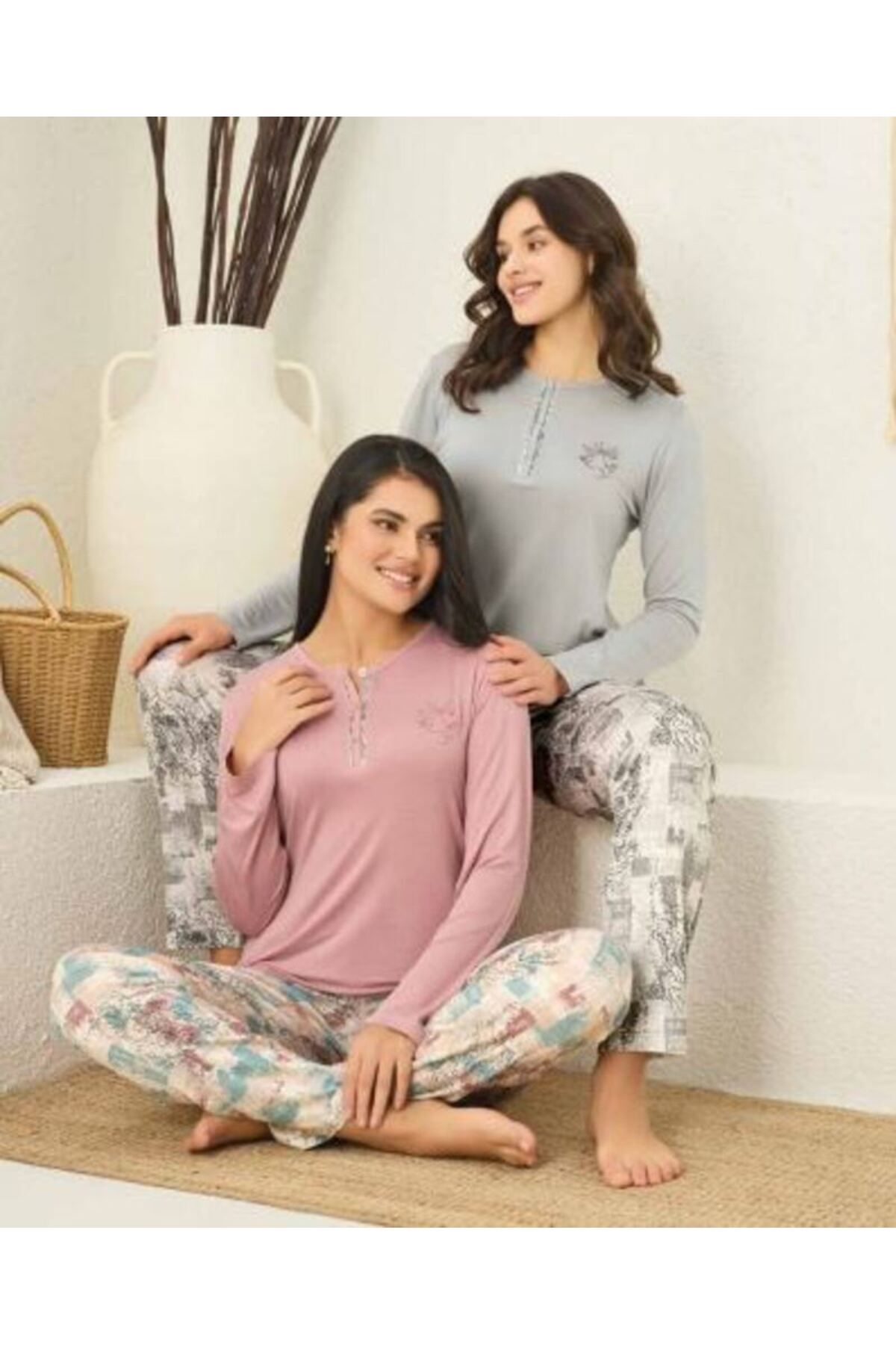 Rozalinda Yazlık Pijama Takımı Bambu Kumaş Kısa Kollu