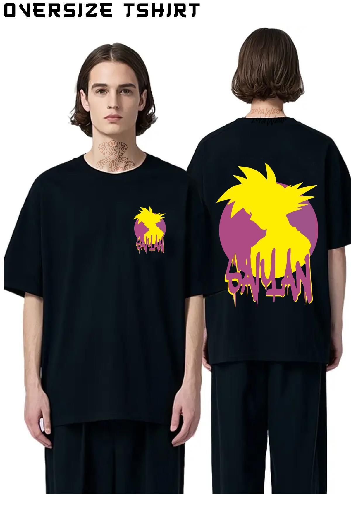 ZOKAWEAR Dragon-Ball-Saiyan Sırt Baskılı Oversize Tişört