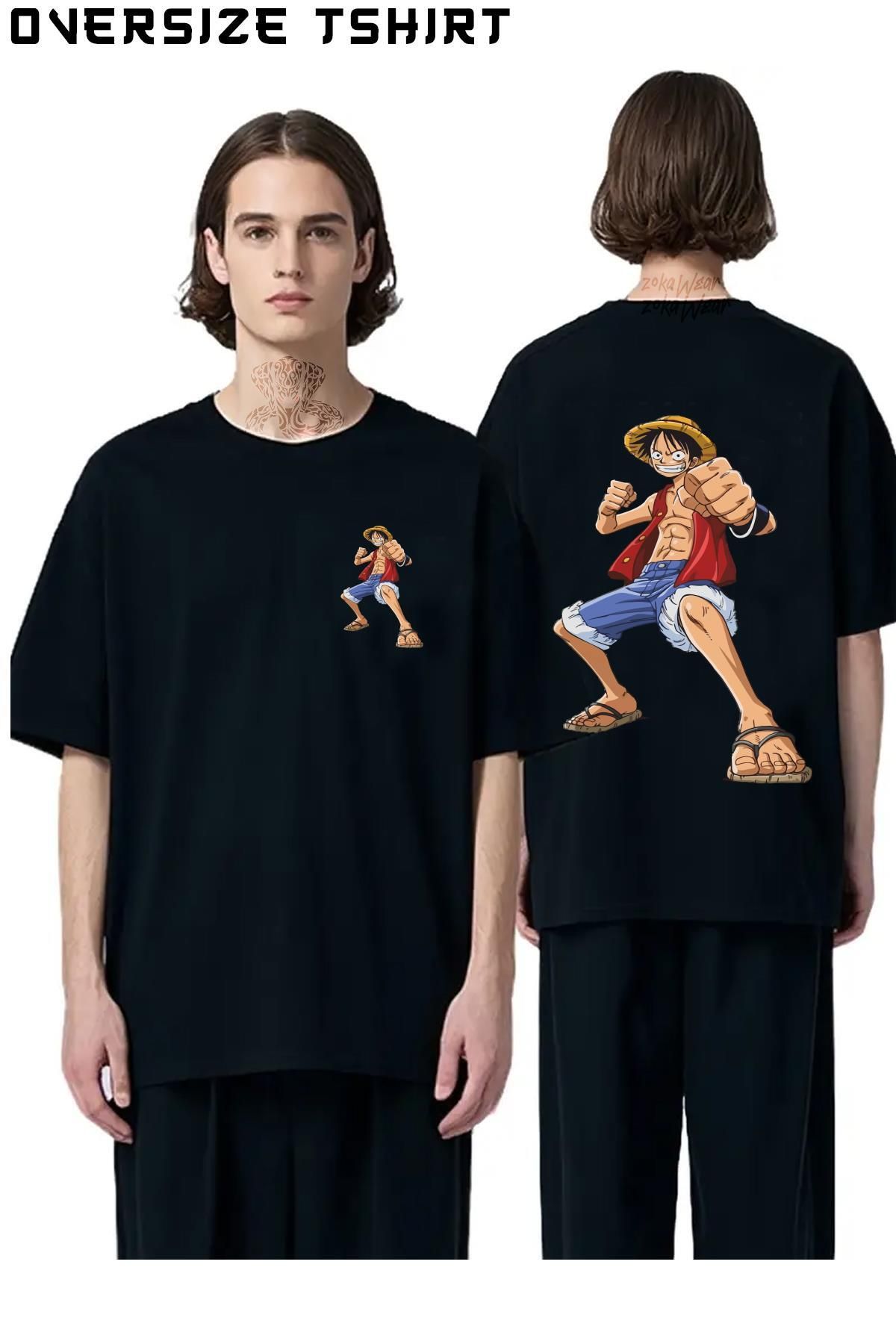 ZOKAWEAR One-Piece-Monkey-D.-Luffy Sırt Baskılı Oversize Tişört