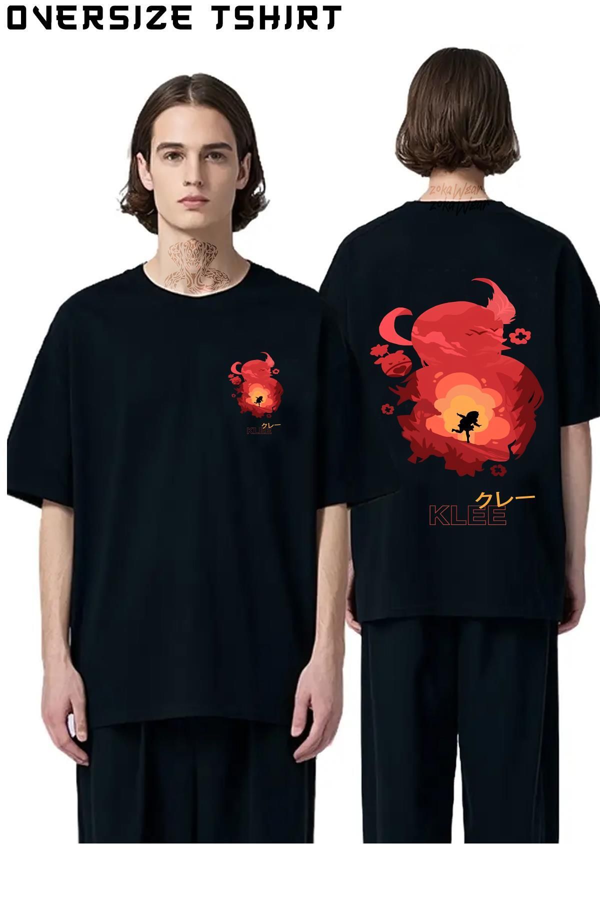ZOKAWEAR Genshin-Impact-Klee Sırt Baskılı Oversize Tişört