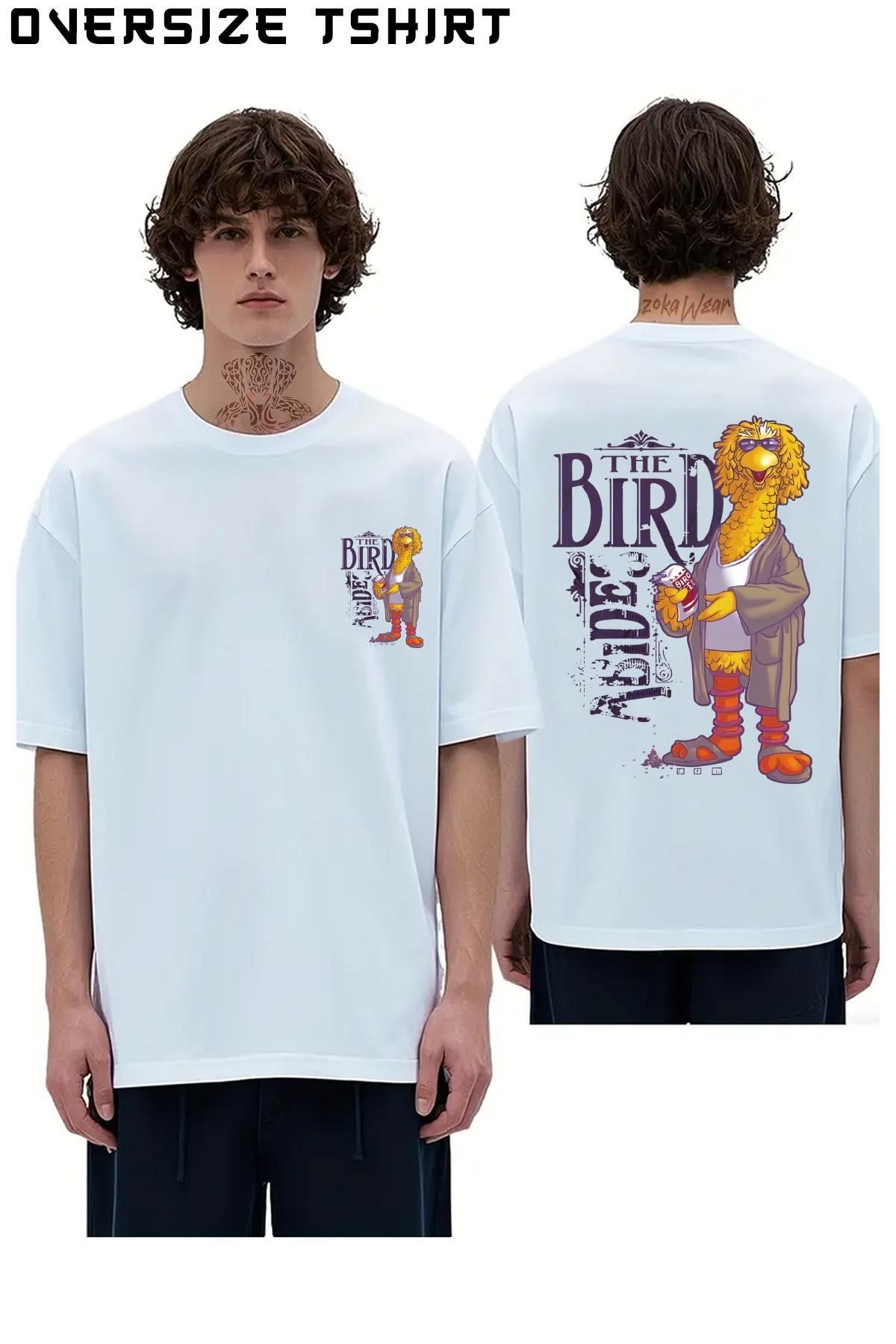 ZOKAWEAR The-Big-Birdowski Sırt Baskılı Oversize Tişört