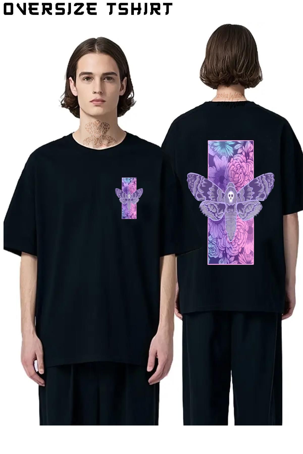 ZOKAWEAR Death-Moth Sırt Baskılı Oversize Tişört