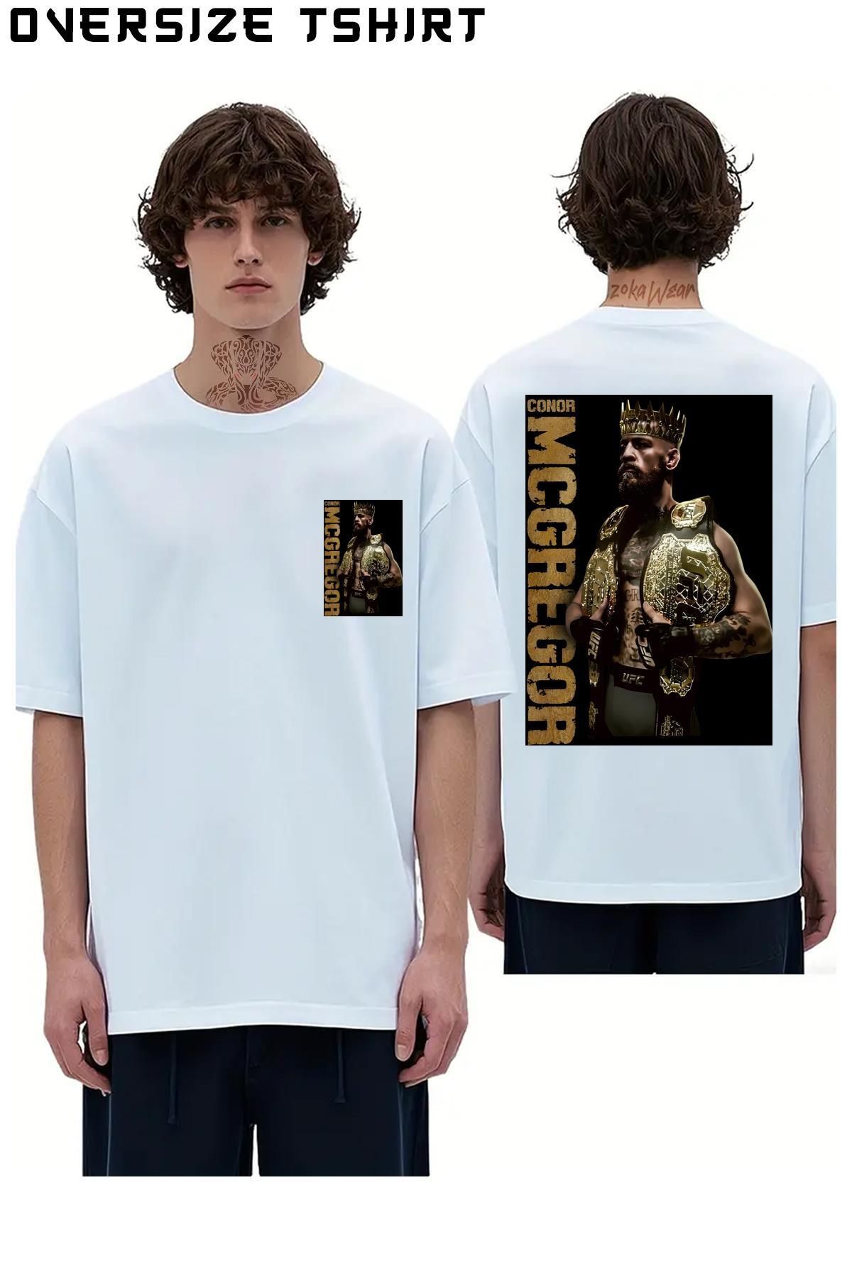 ZOKAWEAR King-Ufc-Conor-Mcgregor Sırt Baskılı Oversize Tişört
