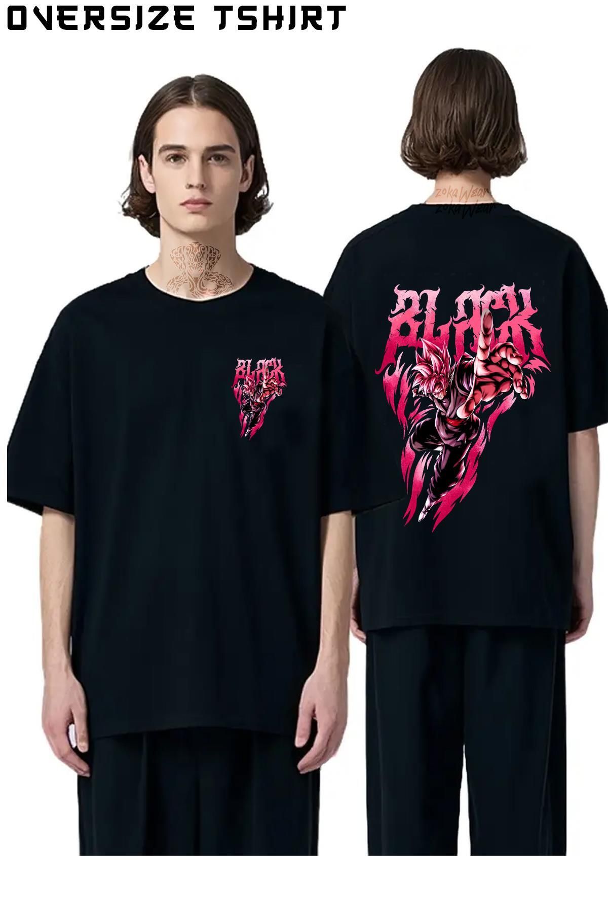 ZOKAWEAR Goku-Black Sırt Baskılı Oversize Tişört