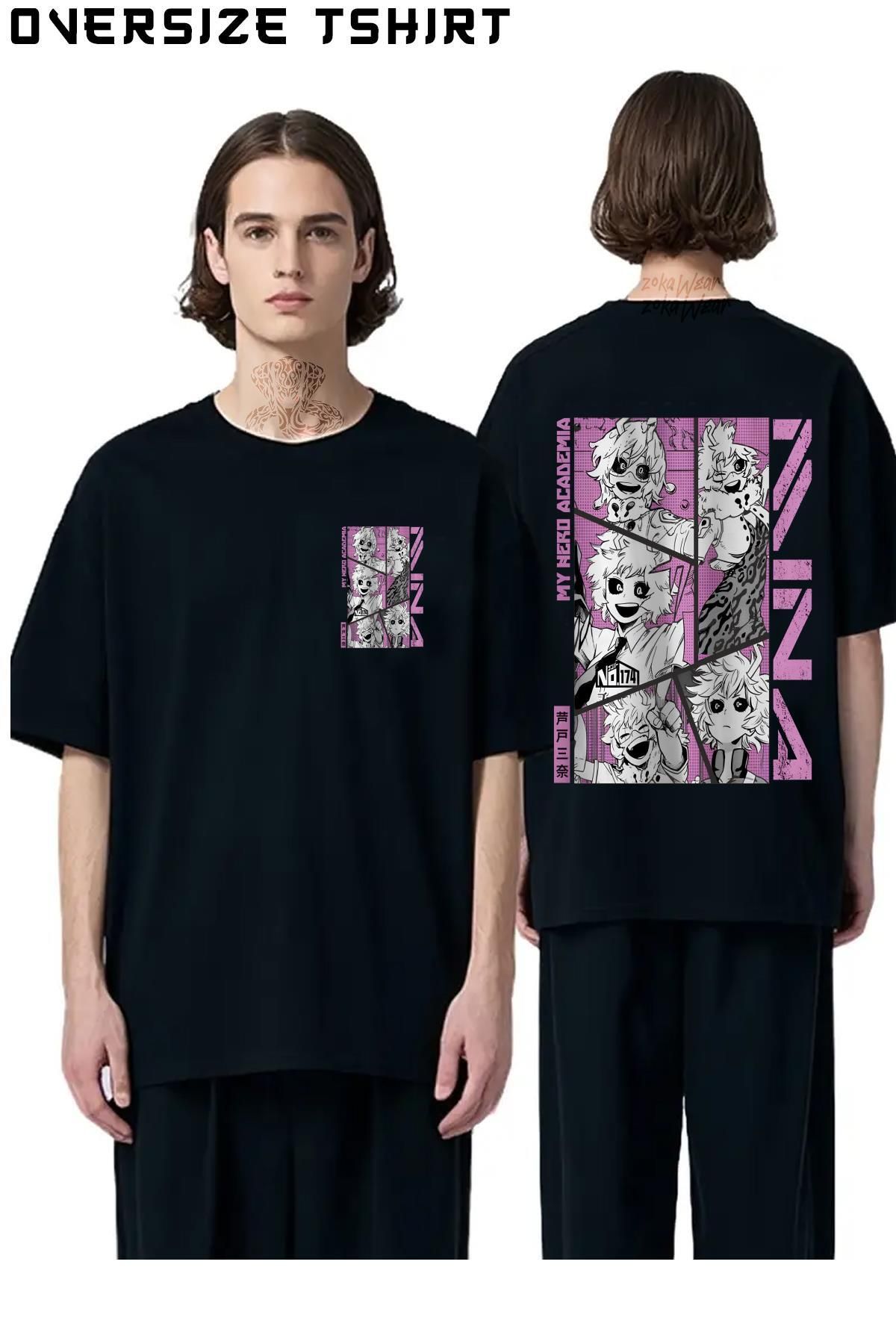 ZOKAWEAR My-Hero-Academia-Mina-Ashidoo Sırt Baskılı Oversize Tişört