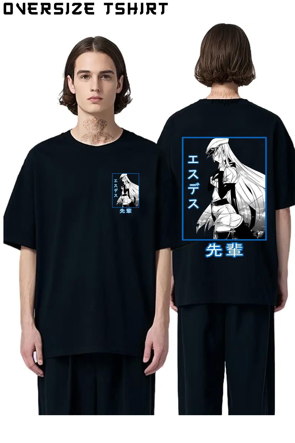 ZOKAWEAR Esdeath-v2 Sırt Baskılı Oversize Tişört