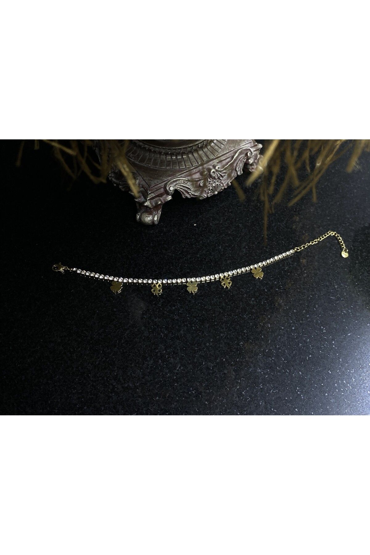 Gök Accessories Yonca Detaylı Çelik Bileklik
