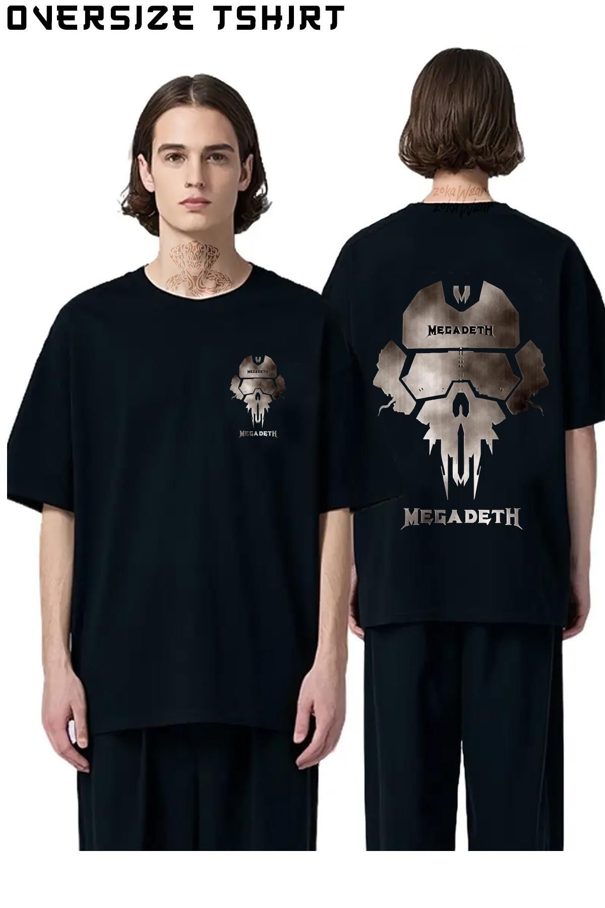 ZOKAWEAR Megadeth-1 Sırt Baskılı Oversize Tişört
