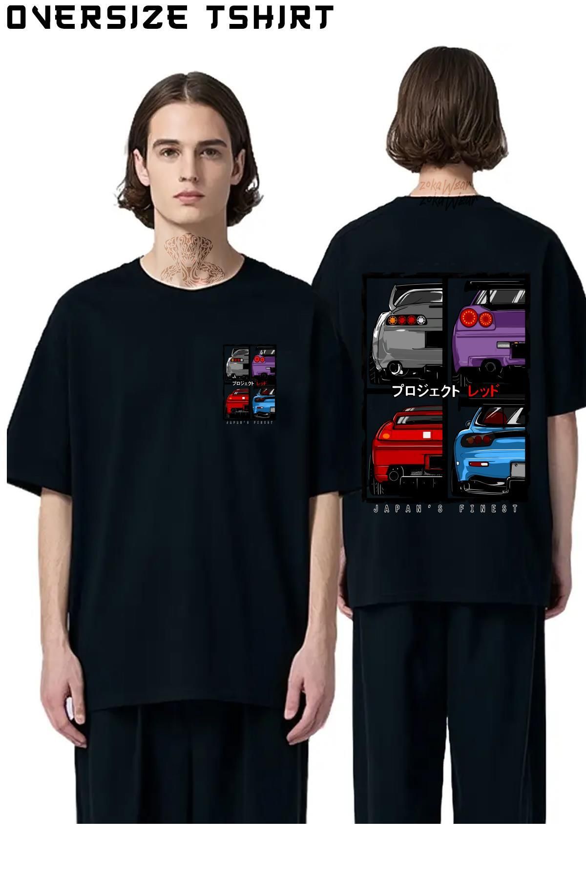 ZOKAWEAR Japans-Finest-Supra Sırt Baskılı Oversize Tişört
