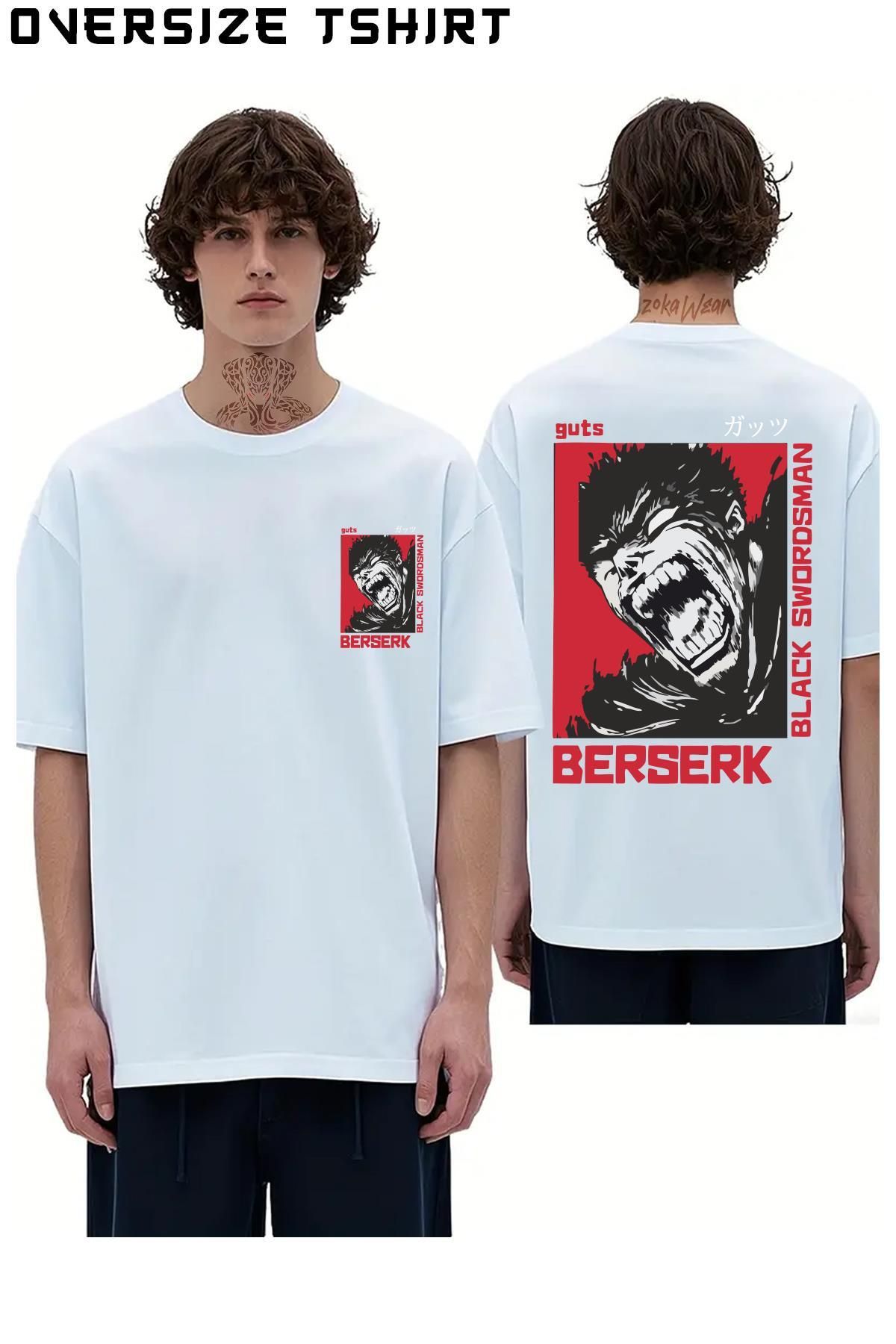 ZOKAWEAR Berserk-Anime Sırt Baskılı Oversize Tişört