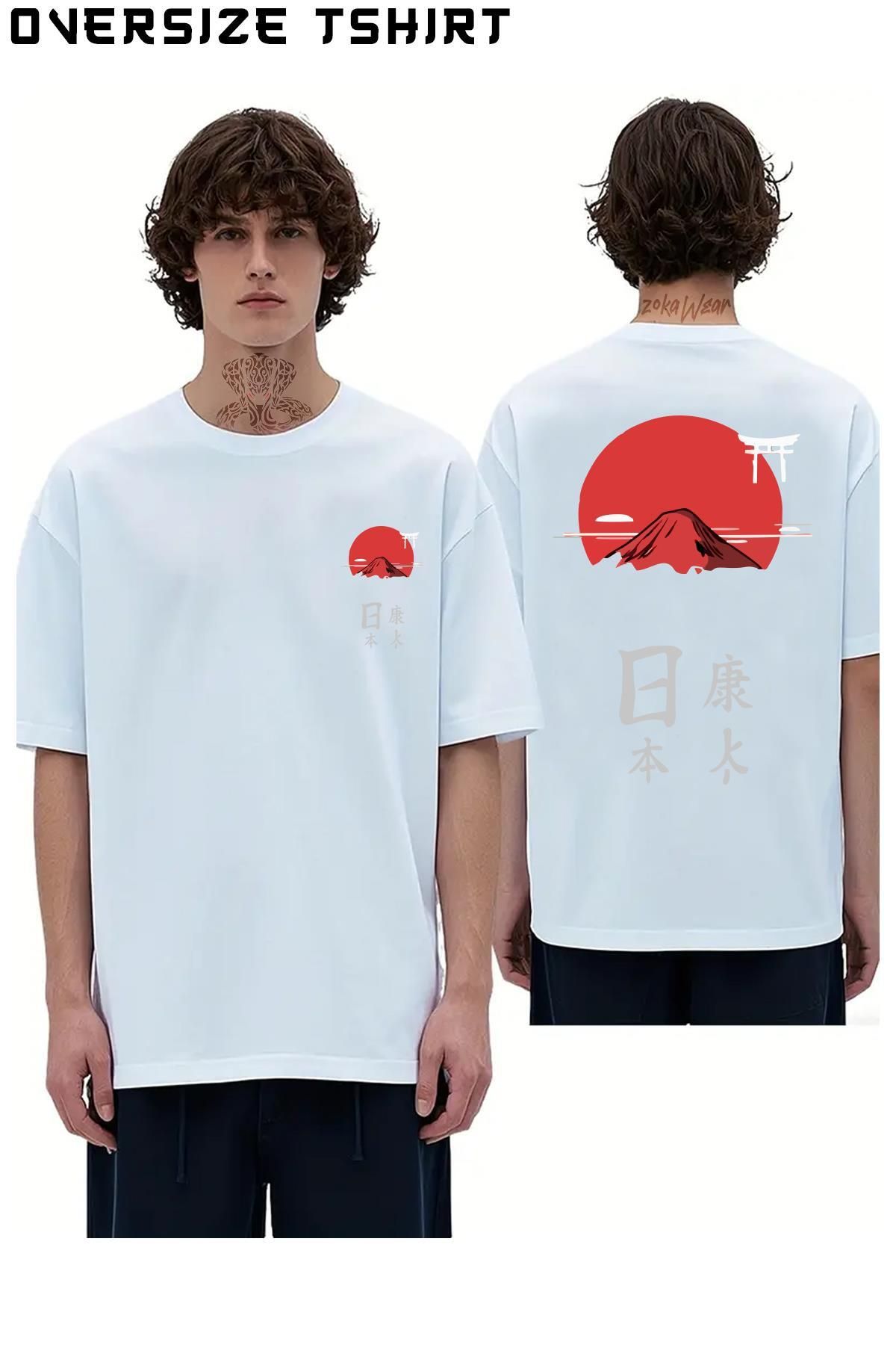 ZOKAWEAR Japon Sırt Baskılı Oversize Tişört