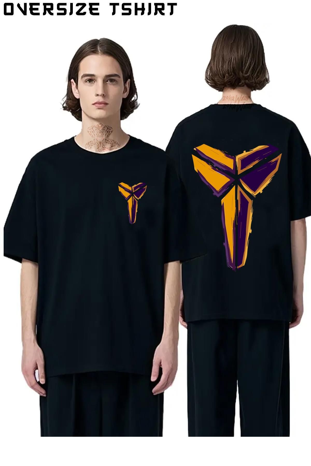ZOKAWEAR Black-Mamba-Remembered-Kobe-Bryant Sırt Baskılı Oversize Tişört