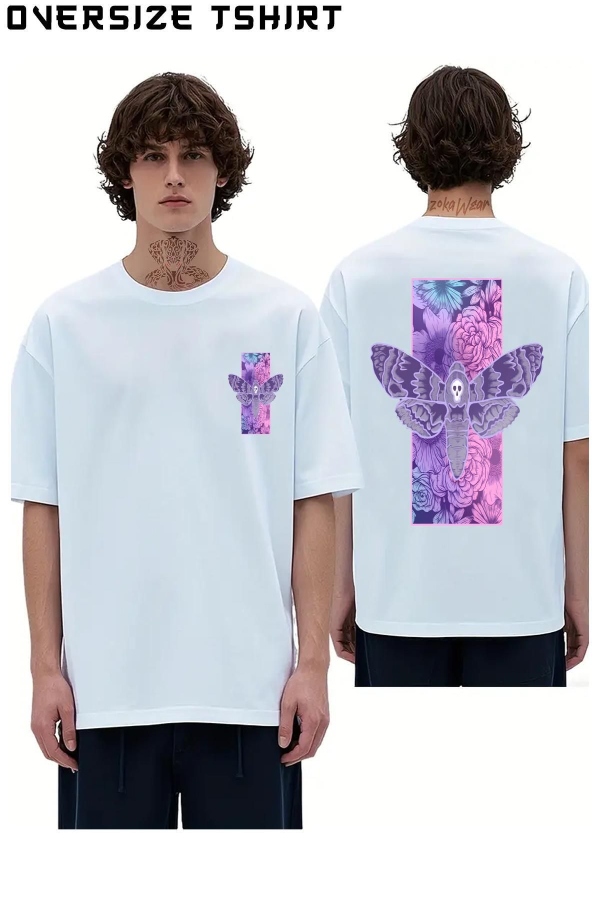 ZOKAWEAR Death-Moth Sırt Baskılı Oversize Tişört