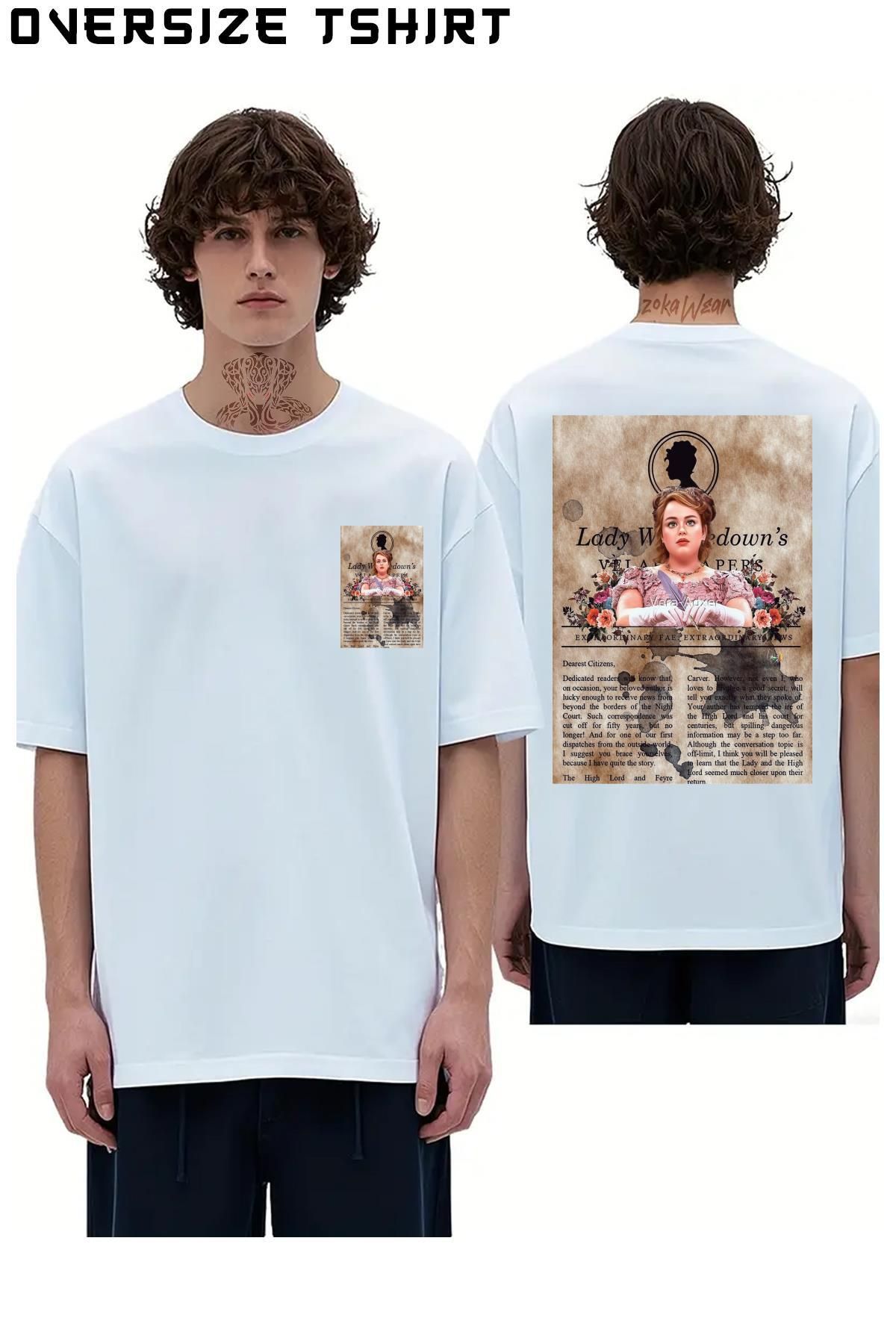 ZOKAWEAR Penelope--Bridgerton Sırt Baskılı Oversize Tişört
