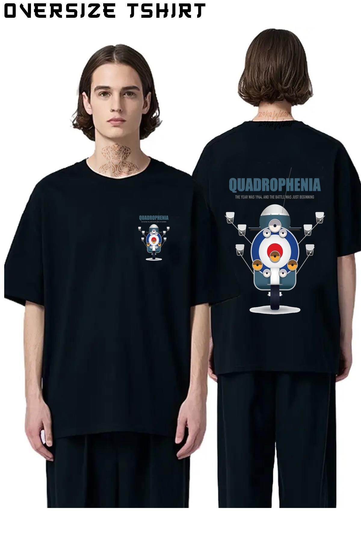 ZOKAWEAR Quadrophenia-Alternative-Movie-Poster-T Sırt Baskılı Oversize Tişört