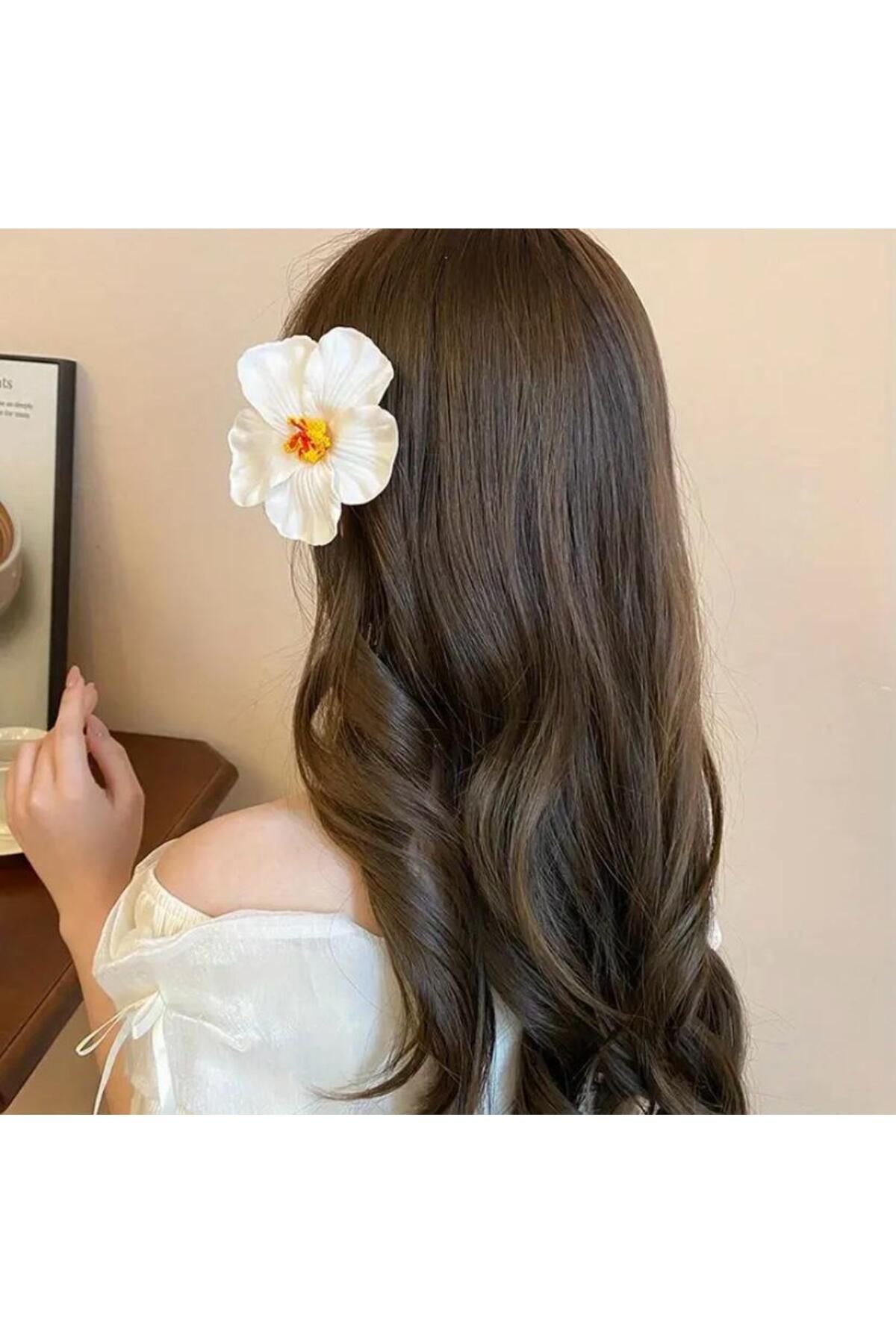 elur malta Tropikal Hibisküs Çiçeği Saç Tokası