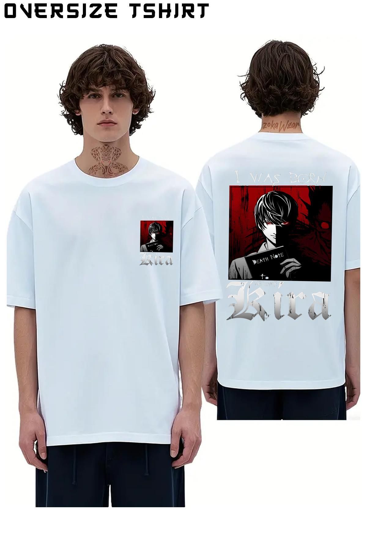 ZOKAWEAR Death-Note-Kira Sırt Baskılı Oversize Tişört