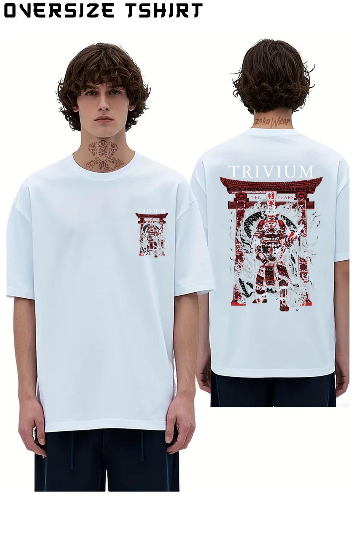 ZOKAWEAR Samurai-Trivium Sırt Baskılı Oversize Tişört