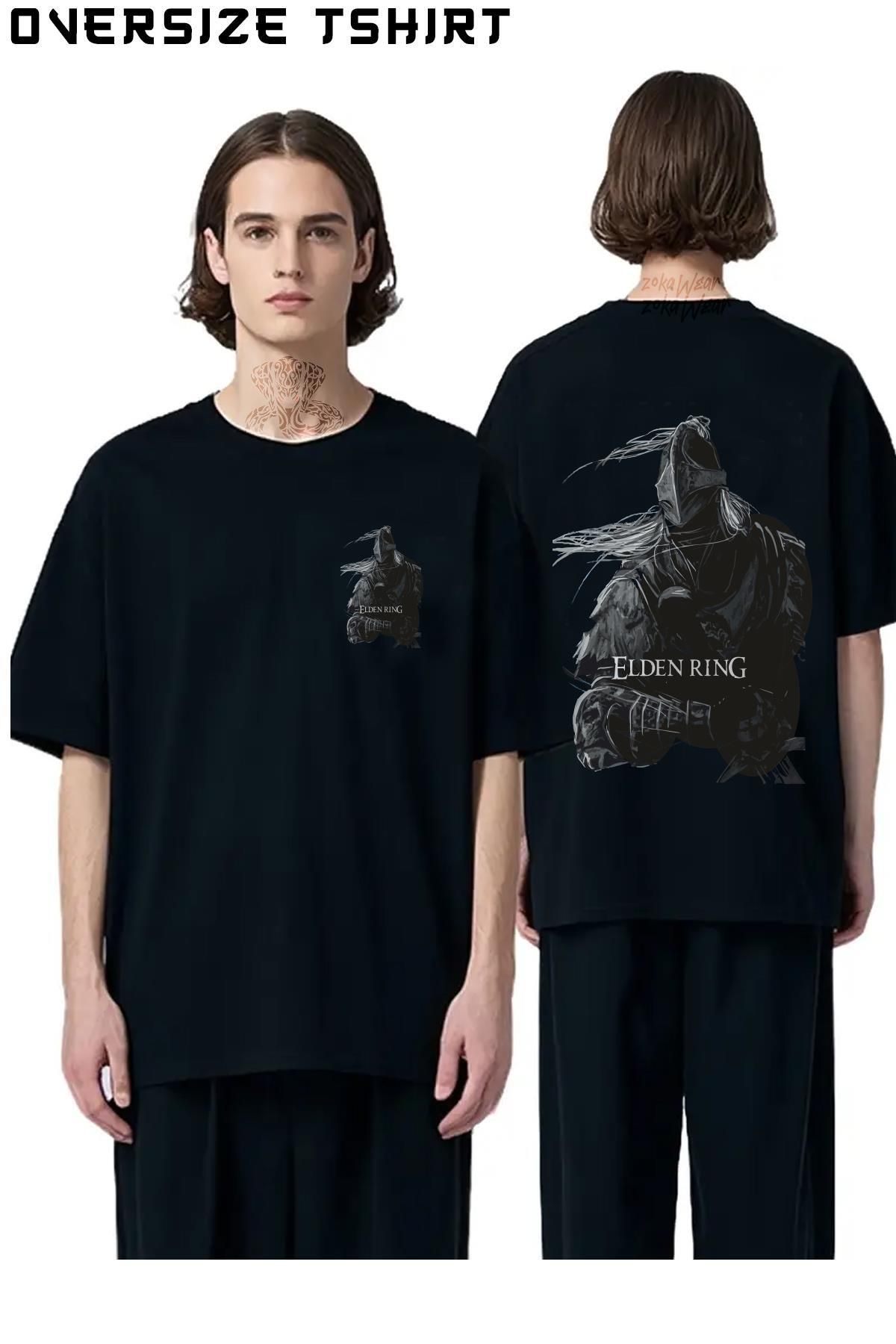 ZOKAWEAR Elden-Ring,-Game Sırt Baskılı Oversize Tişört