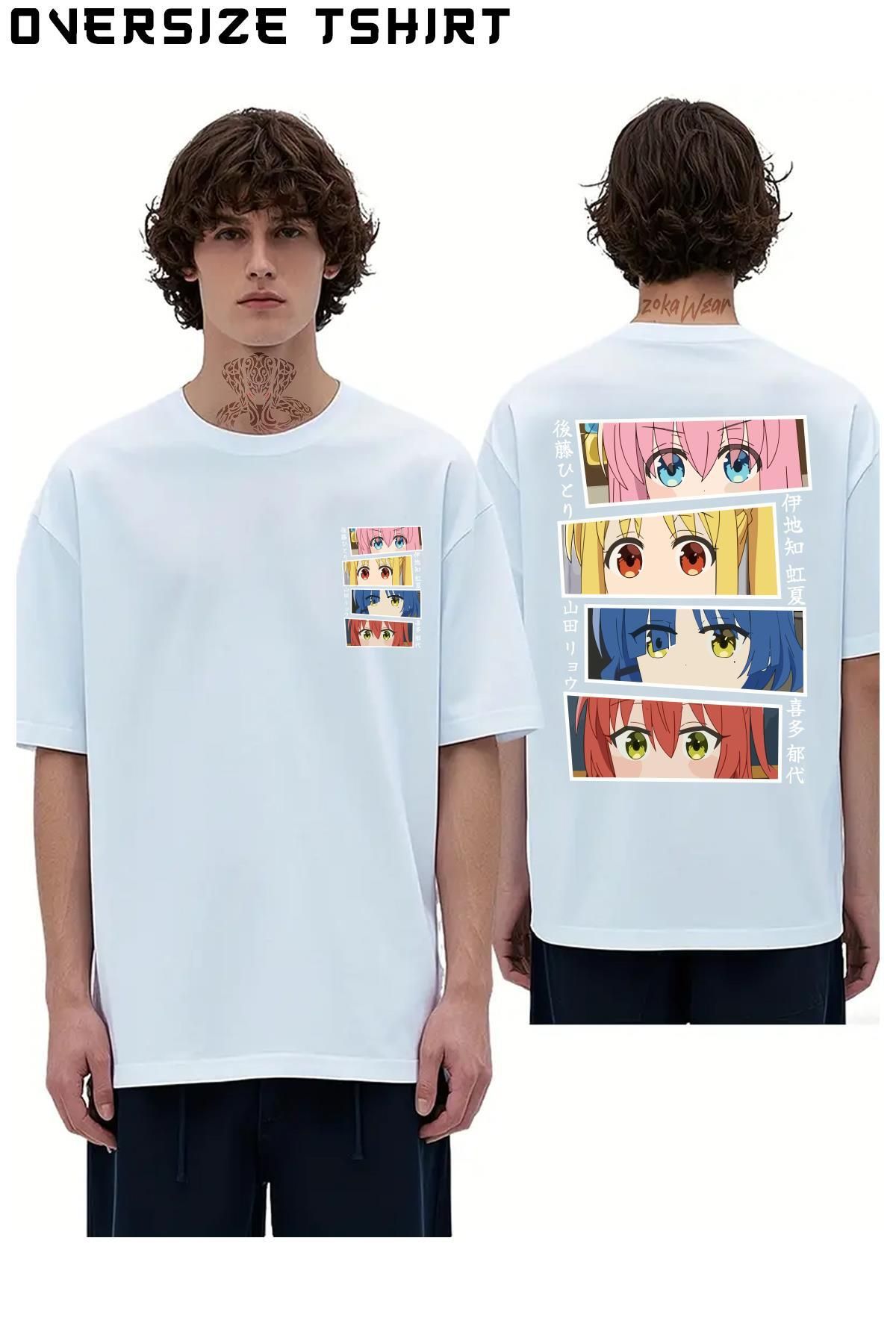 ZOKAWEAR Bocchi-the-Rock-Özel Sırt Baskılı Oversize Tişört