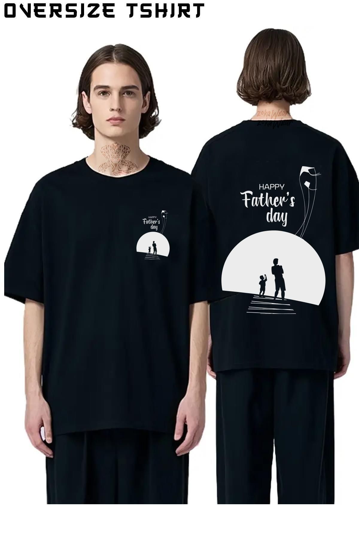 ZOKAWEAR Babalar-Günü2 Sırt Baskılı Oversize Tişört