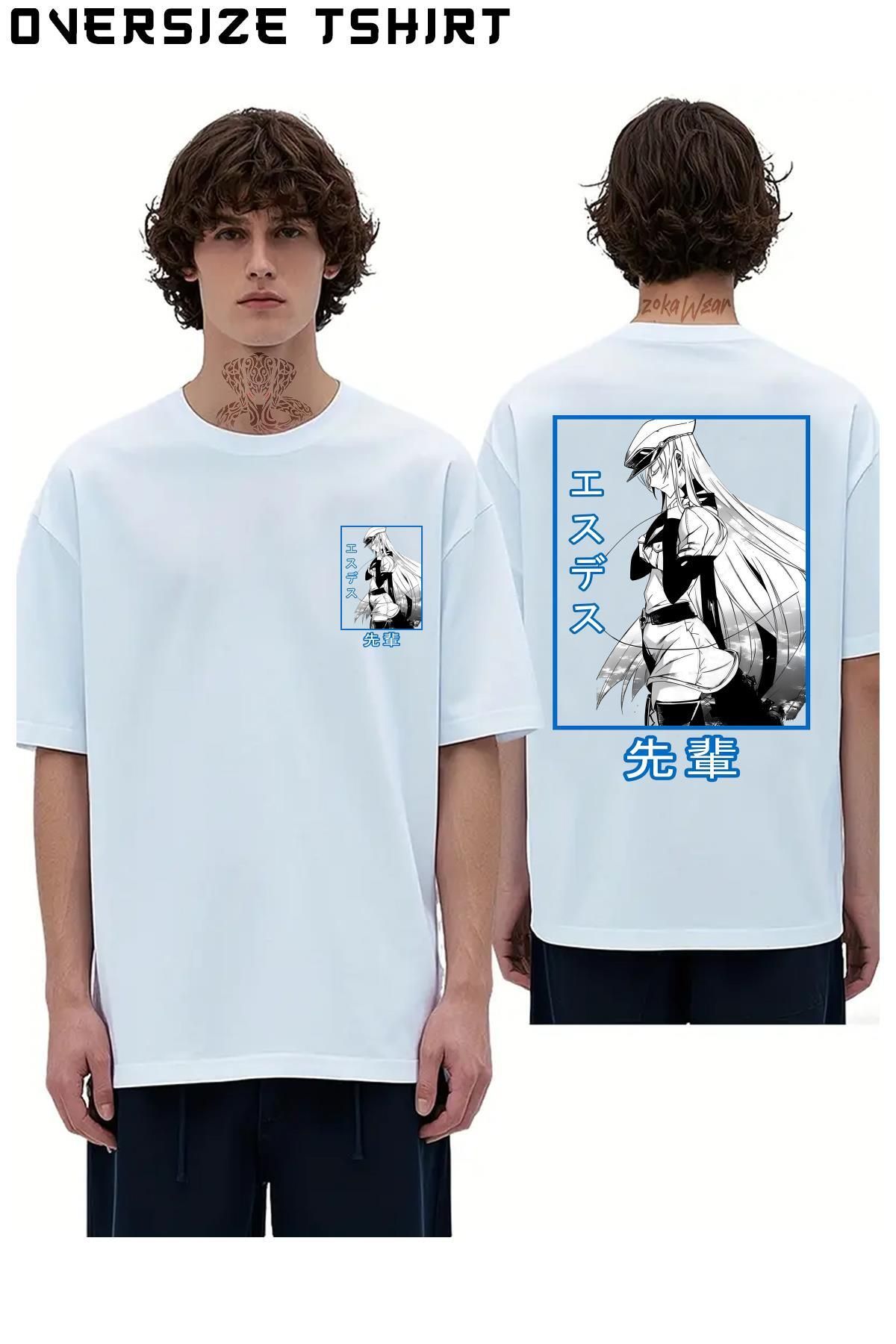ZOKAWEAR Esdeath-v2 Sırt Baskılı Oversize Tişört