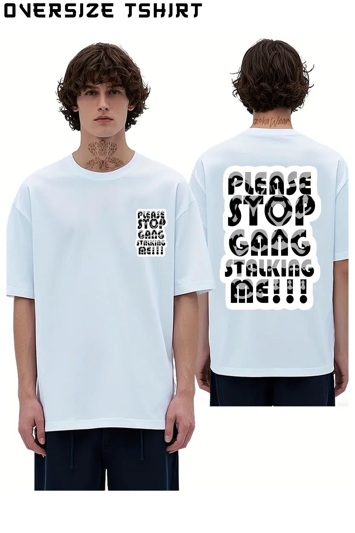 ZOKAWEAR Anti-Gangstalking Sırt Baskılı Oversize Tişört