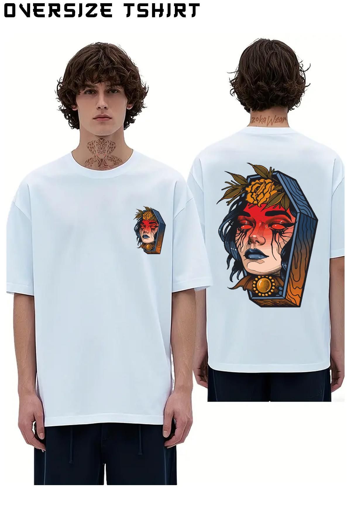ZOKAWEAR one-font Sırt Baskılı Oversize Tişört