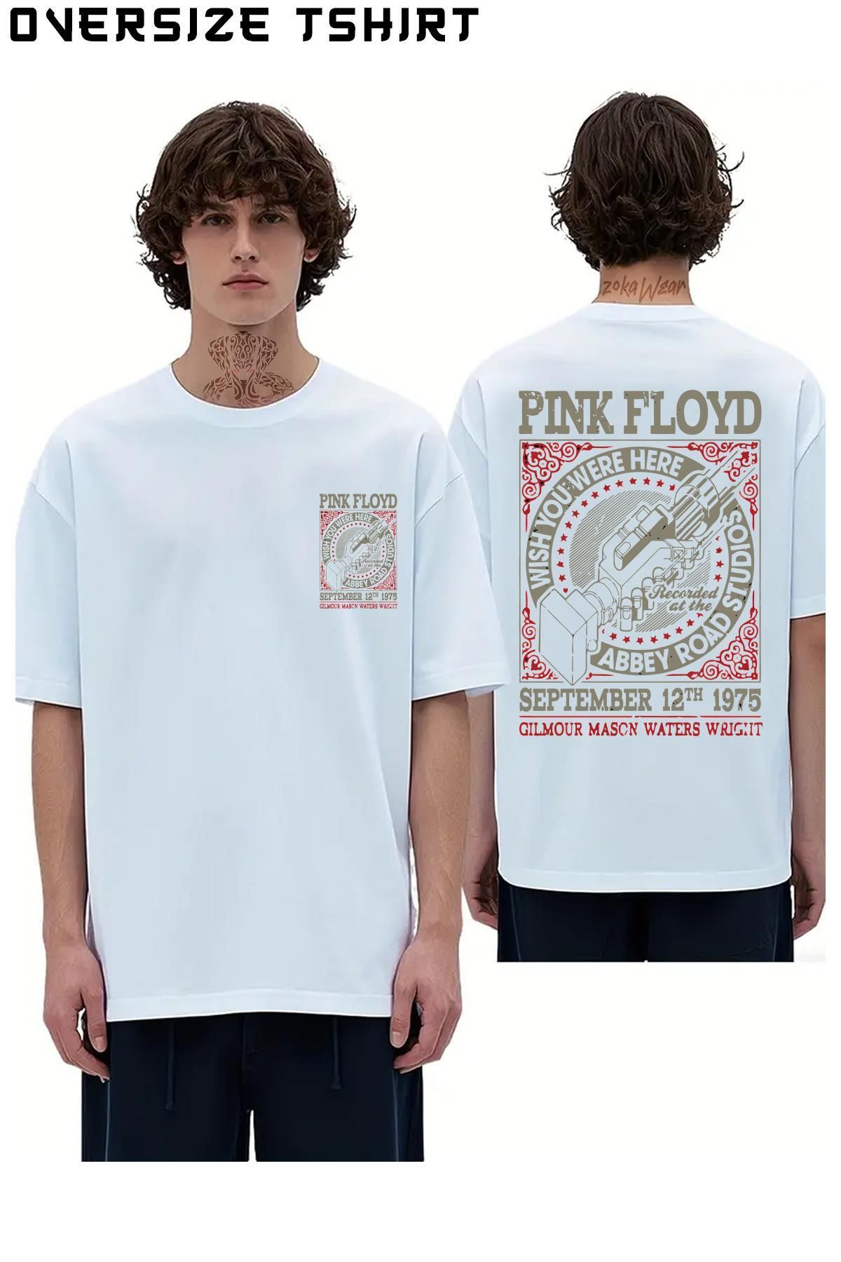 ZOKAWEAR Pink-Floyd,-Abbey-Road-Studios,-Rock-Metal Sırt Baskılı Oversize Tişört