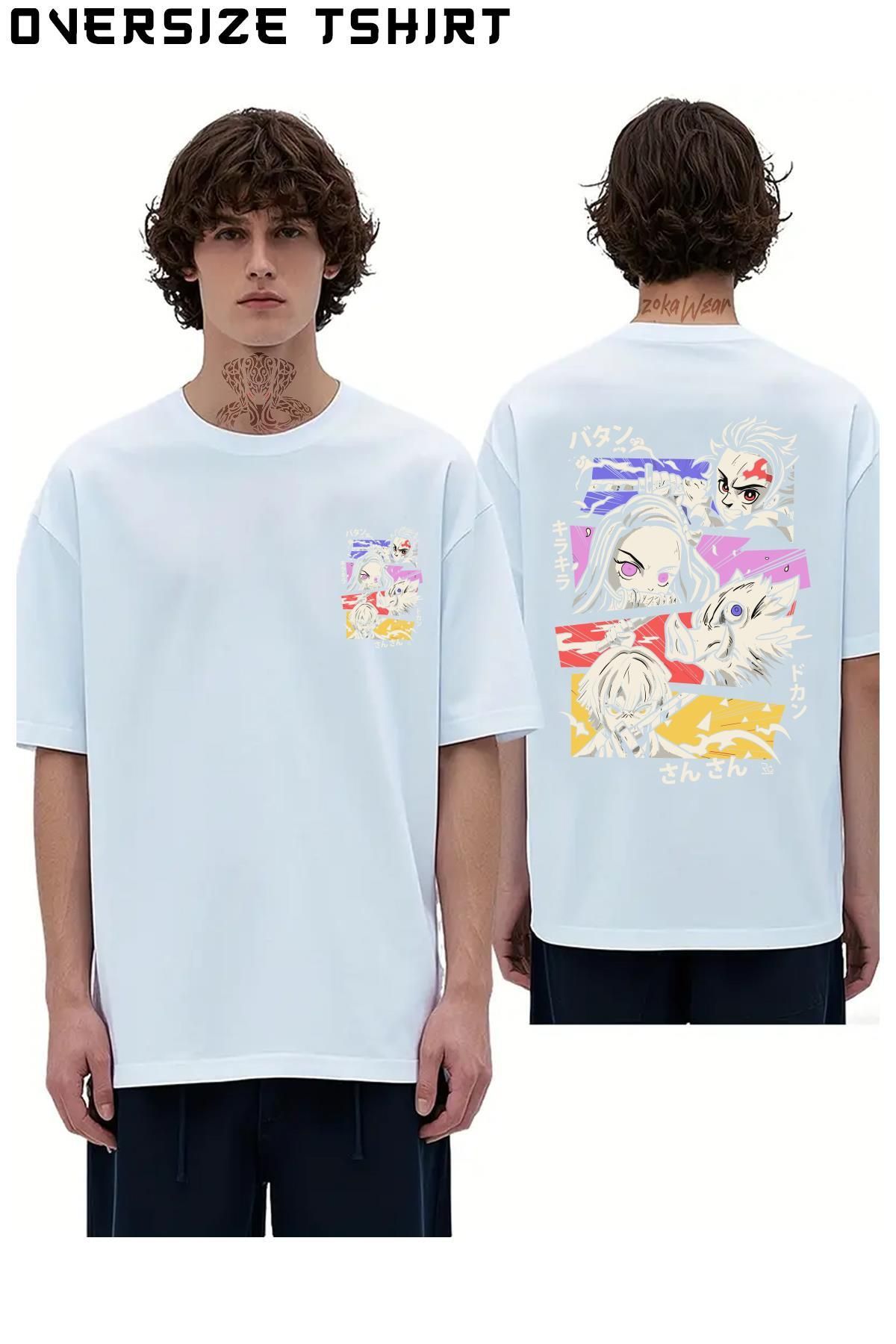 ZOKAWEAR Anime-Design Sırt Baskılı Oversize Tişört