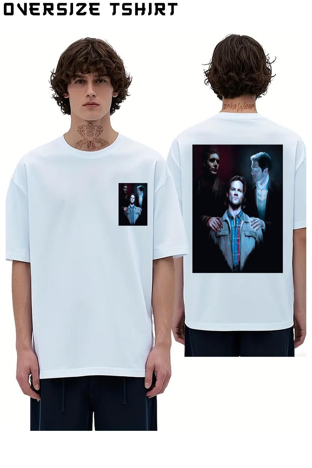ZOKAWEAR Supernatural-x3 Sırt Baskılı Oversize Tişört