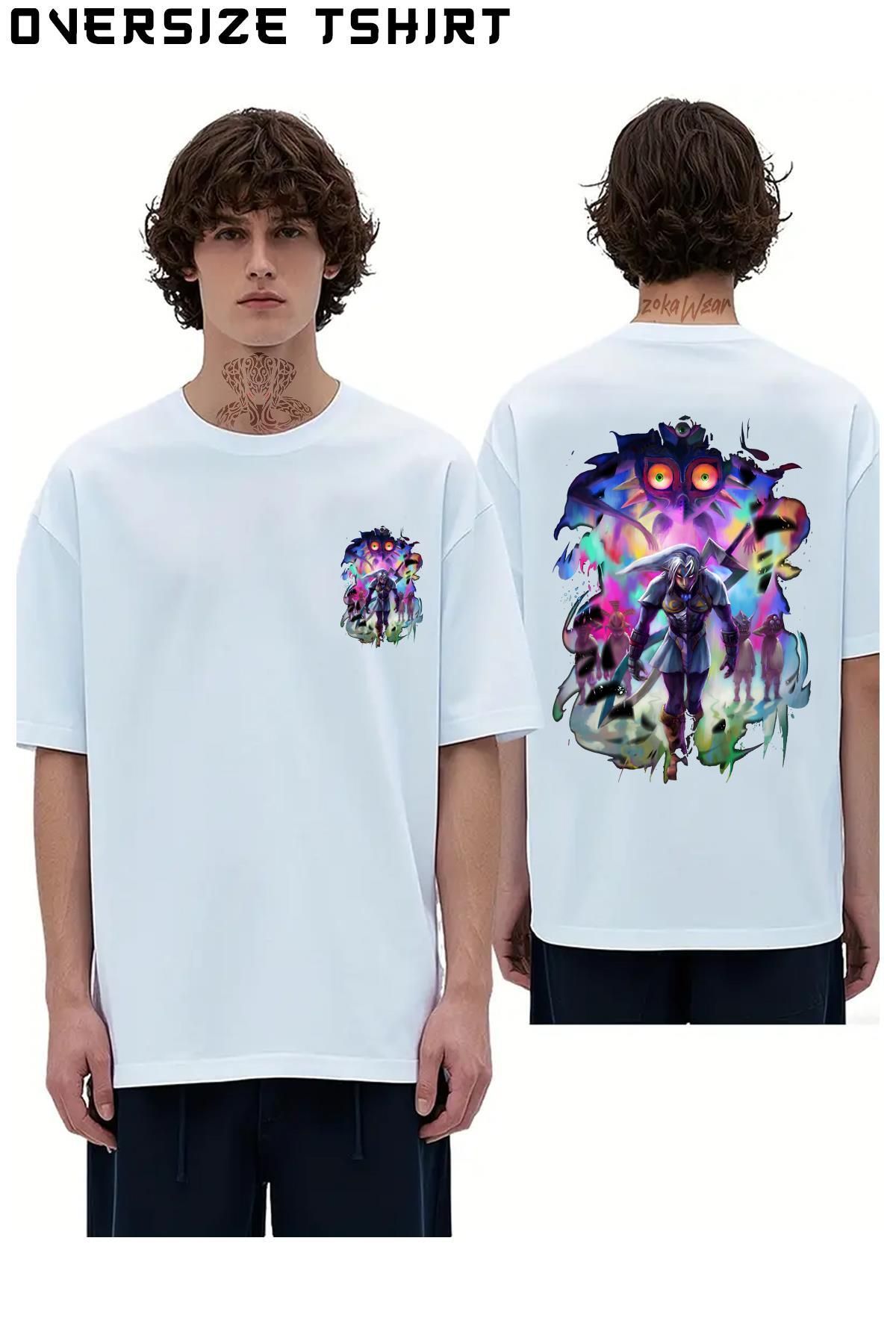 ZOKAWEAR Majoras-The-Legend-0f.zelda Sırt Baskılı Oversize Tişört